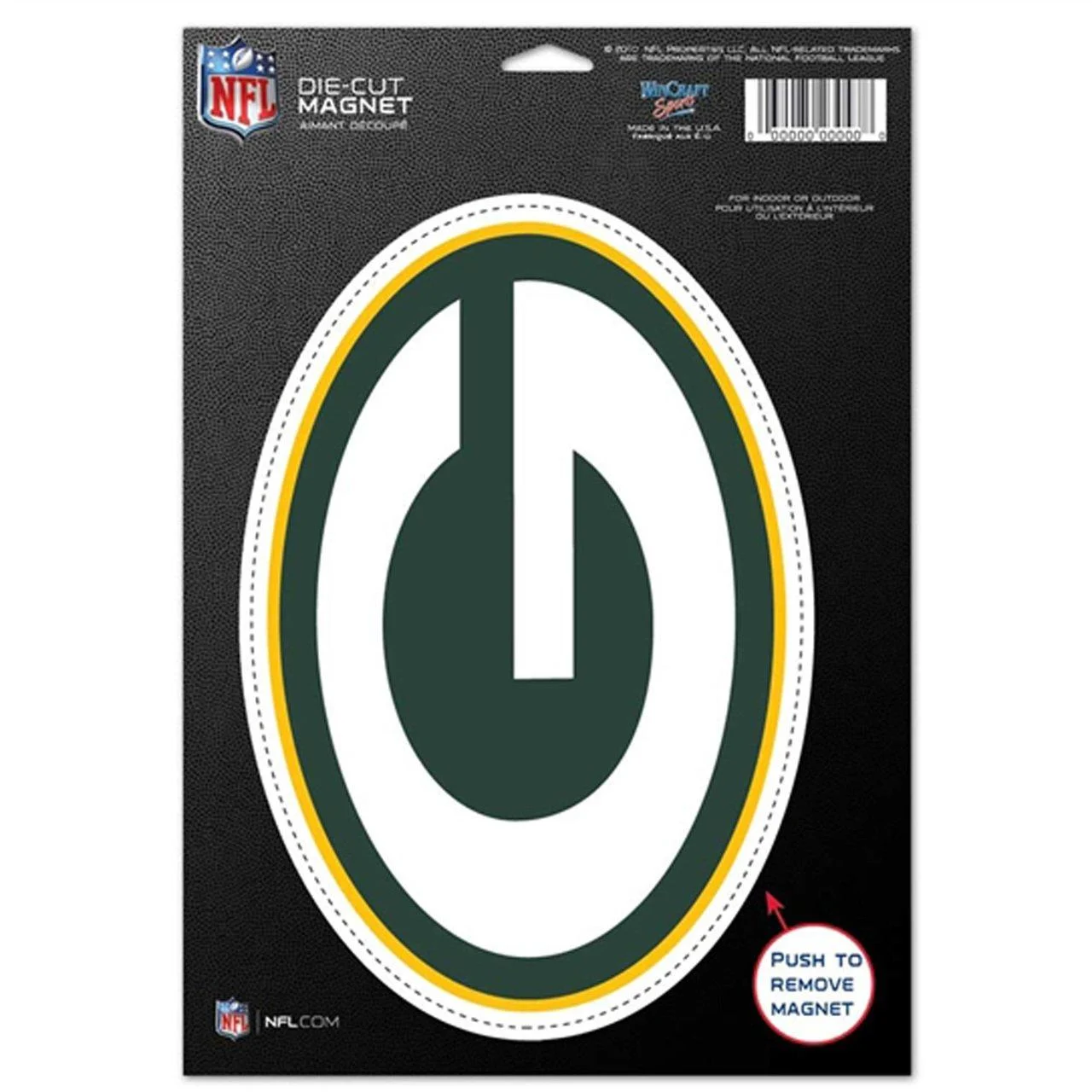 NFL Green Bay Packers 83725010 Die Cut Logo Magnet Small Black - Wincraft