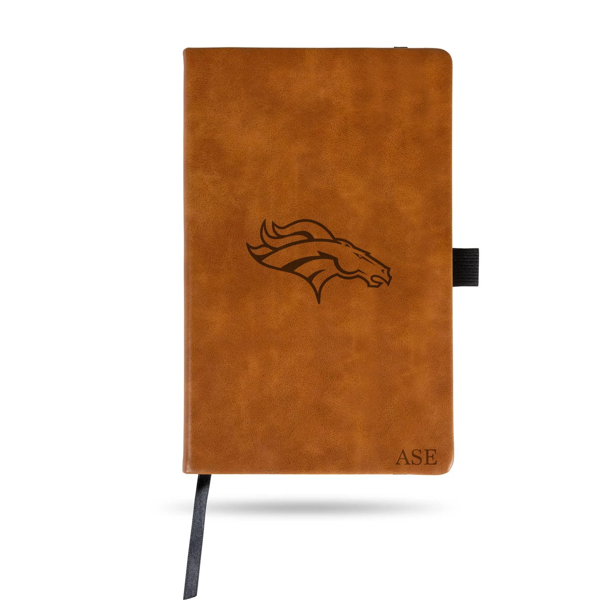 Rico Industries NFL Black/Brown Small Personalized Notepad Personalized - Custom Jounral/Notepad 8.25" x 5.25" Denver Broncos Brown