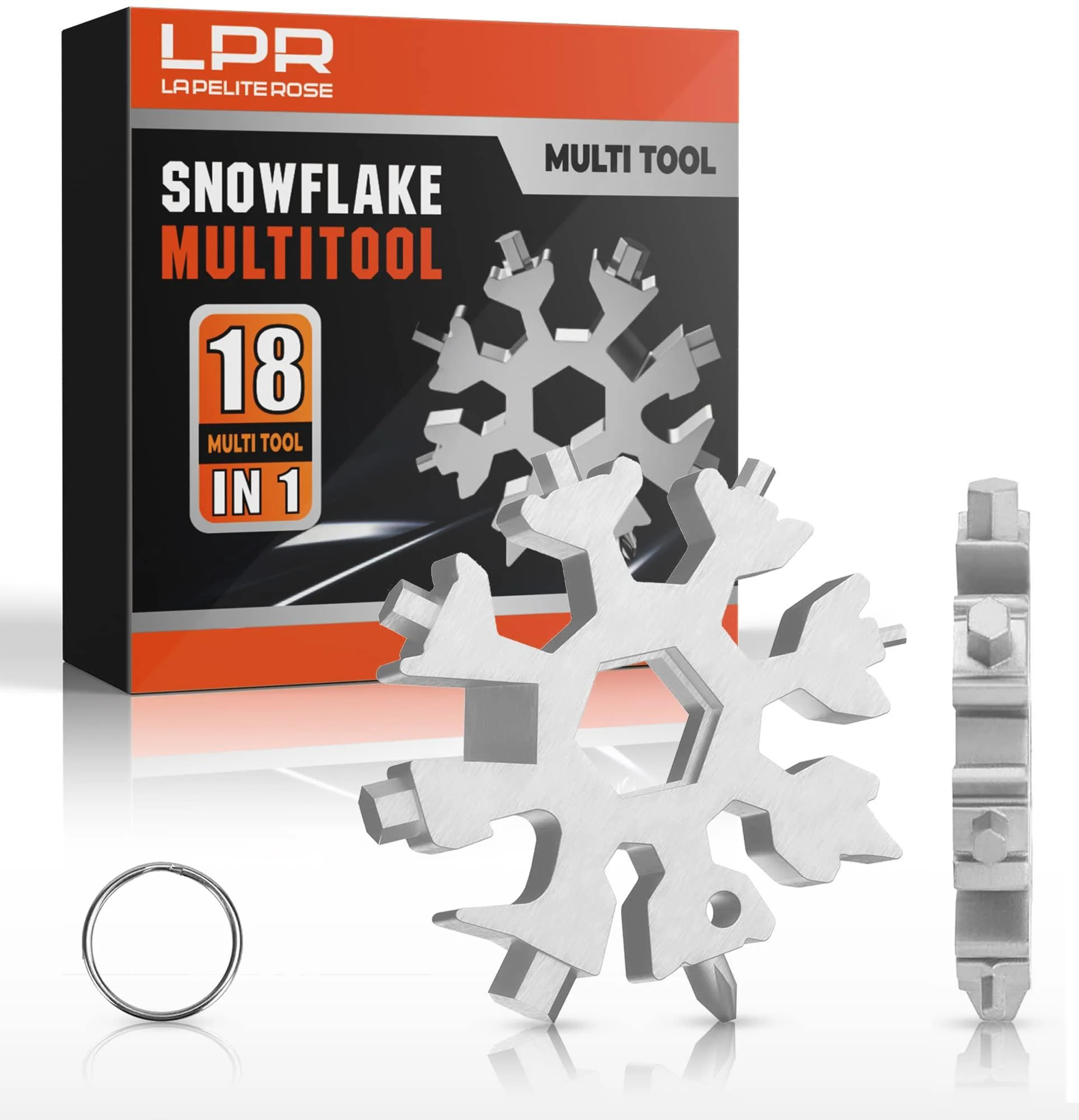 Multitool 18 In 1 Snowflake Multi tool for Outdoor Camping Survival Accessories- Stocking Stuffers Mens Gifts, Screwdriver - Hexagonal Spanner - Ring Spanner - Bottle Opener 3-Snowflake Multi Tool