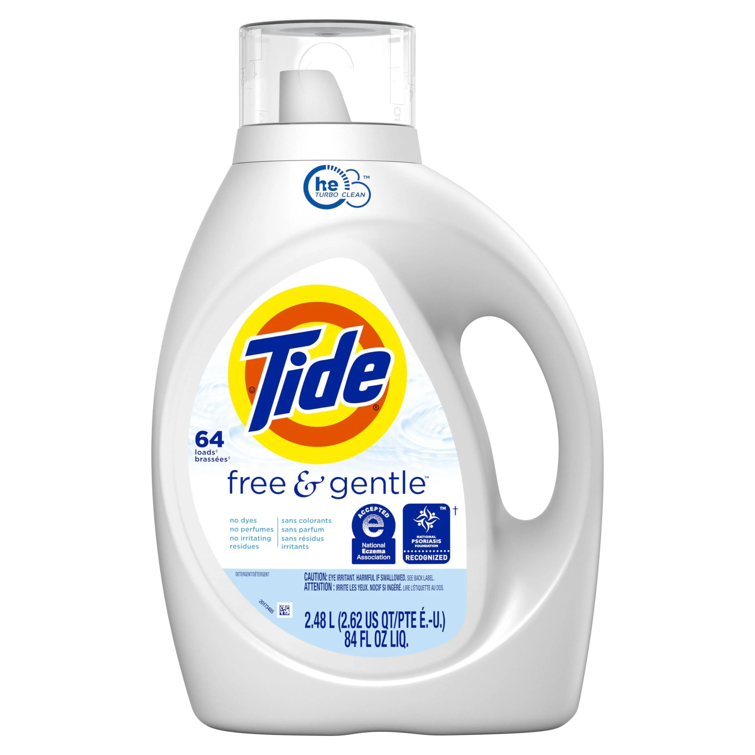 Tide Free & Gentle Liquid Laundry Detergent 64 loads 84 fl oz