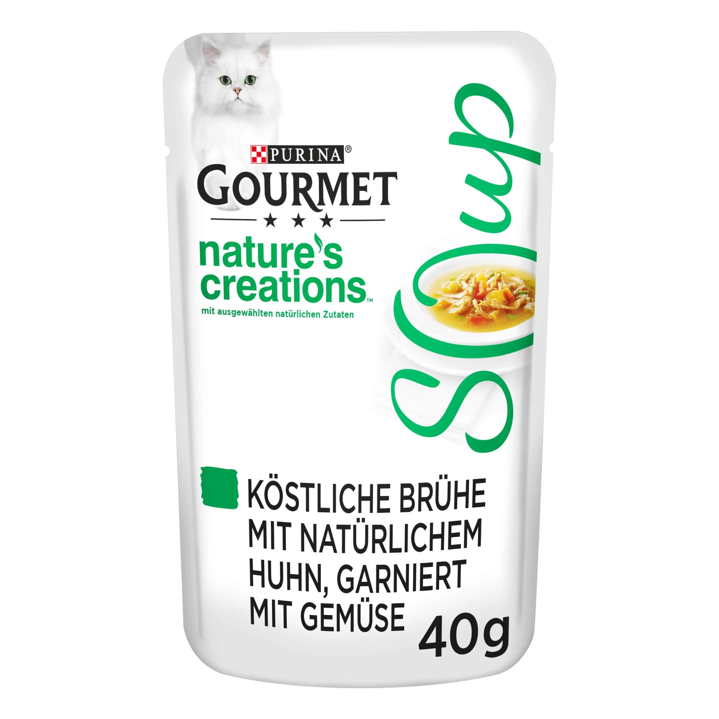 Gourmet PURINA GOURMET Crystal Soup for cats with natural chicken and vegetables 32 pack (32 x 40g) with chicken & vegetables single