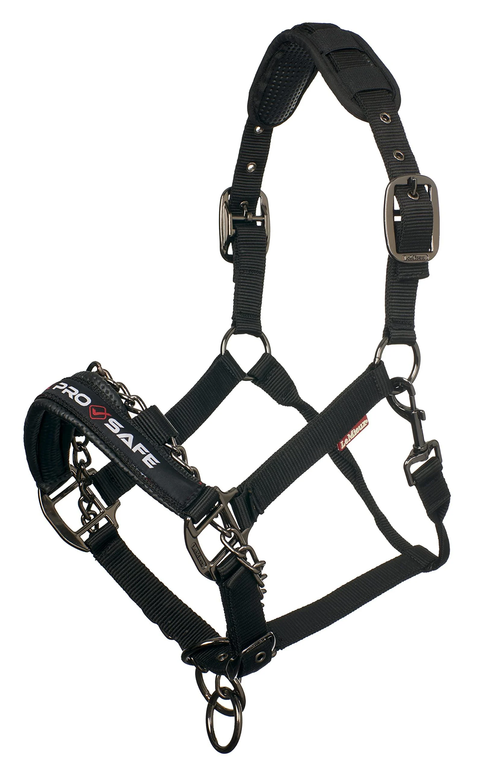 LeMieux Pro-Safe Headcollar for Horses & Ponies in Black - Adjustable for Perfect Control in Hand Use Only Full Black