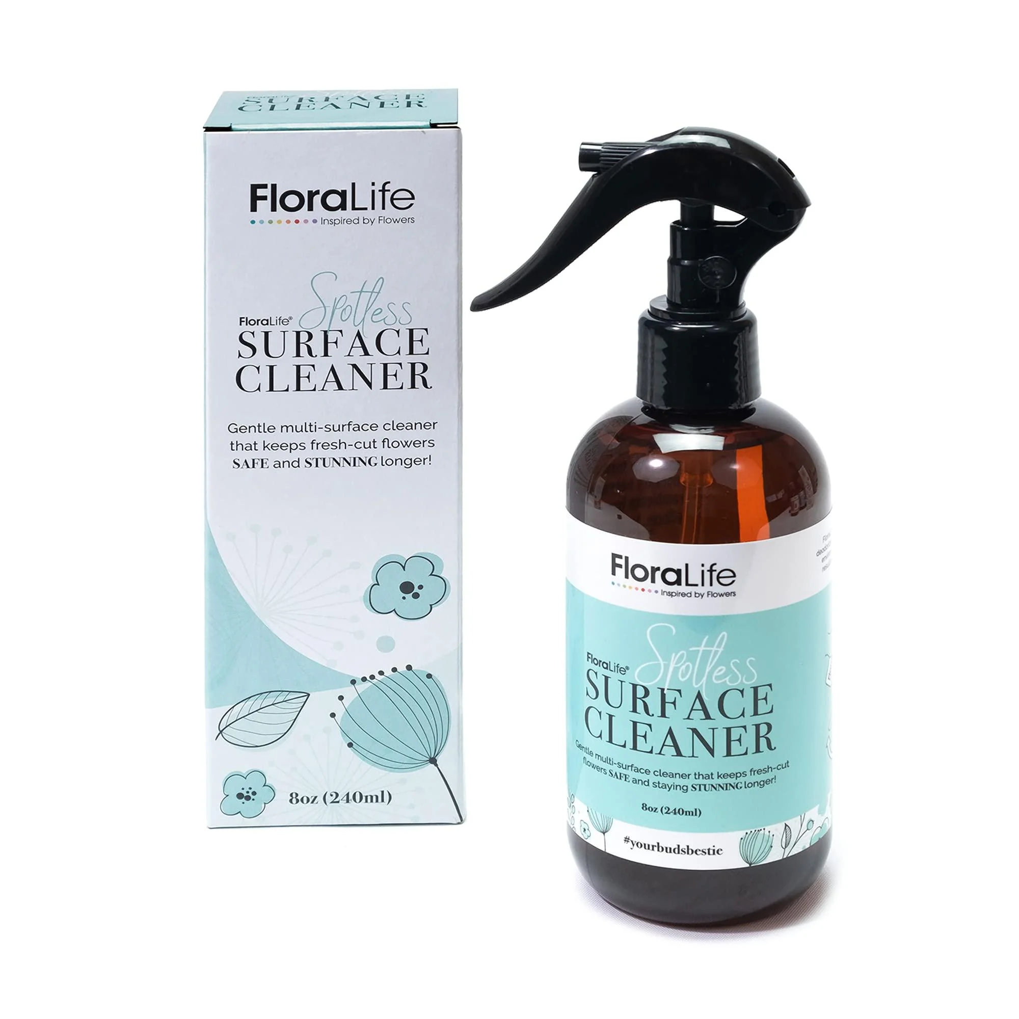 Floralife Surface Cleaner - Gentle Multi-Surface Cleaner Spray for Flower Vases and Tools - 8oz