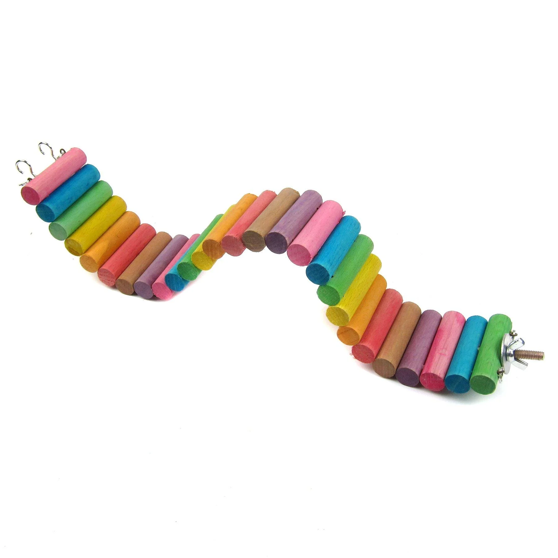 Alfie Pet - Samuel Hanging Wooden Bendable Bridge Ladder Toy for Birds Large