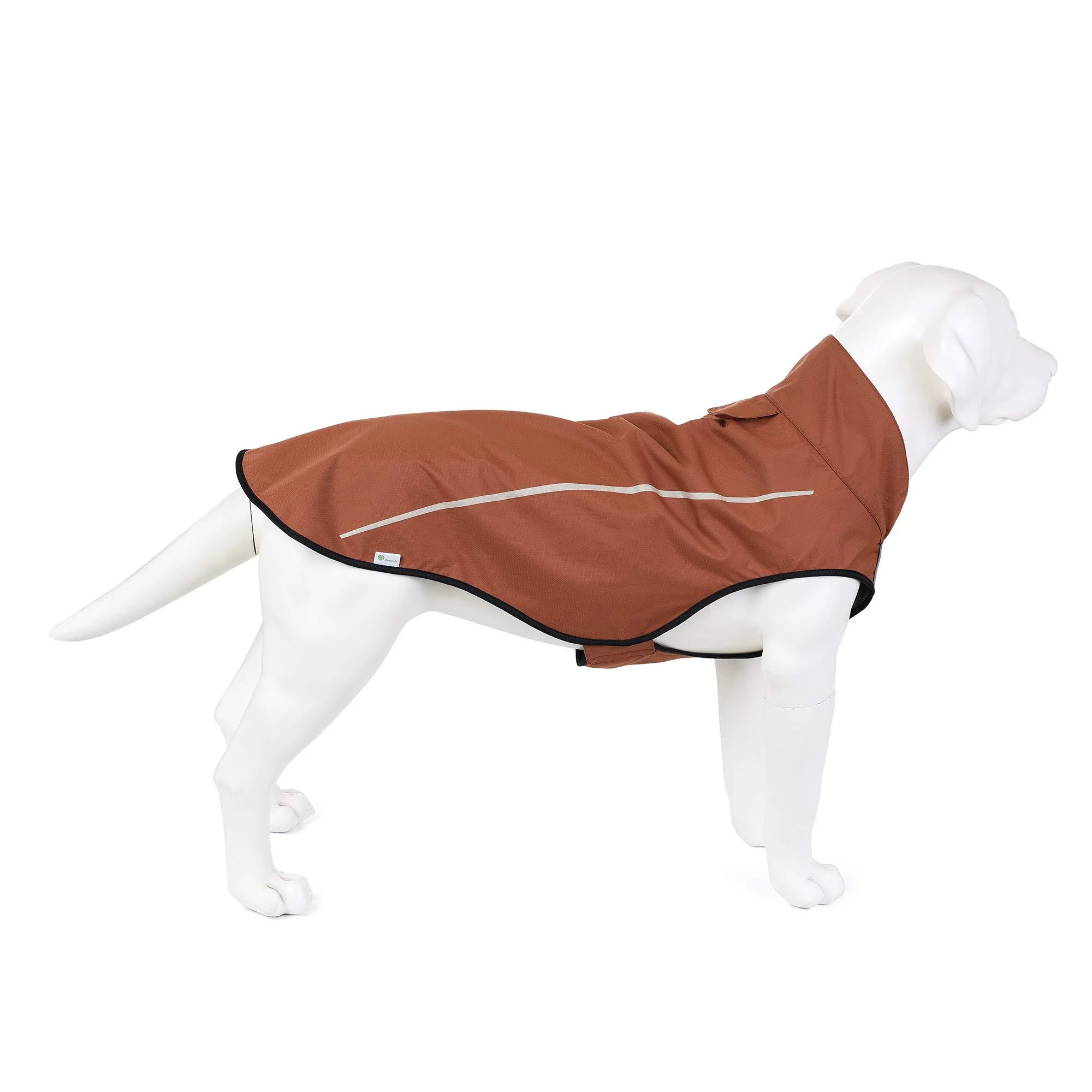 Mile High Life Hundersmantel Adjustable waterproof pet clothing light rain jacket with reflective strip Easy entry-level closure (XXS brown) XX-SMall brown