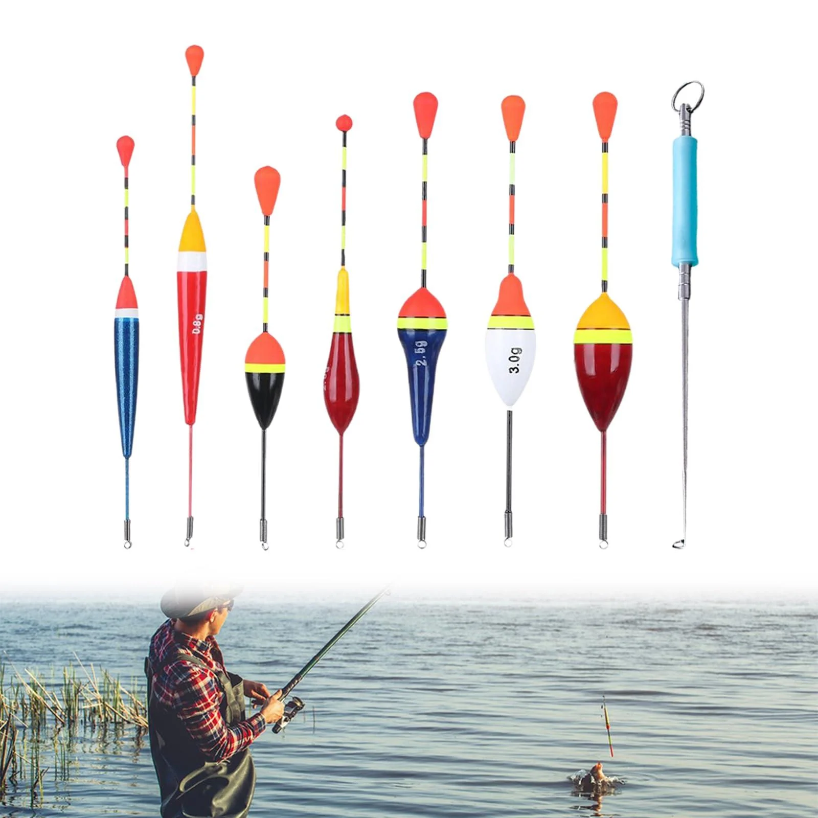 Carell's poses fishing set poses fishing 7 pieces of swimmers fishing swimmer set fishing fishing swims set fishing poses fishing poses of bobbery for the lake river stream and pond - KARELLS
