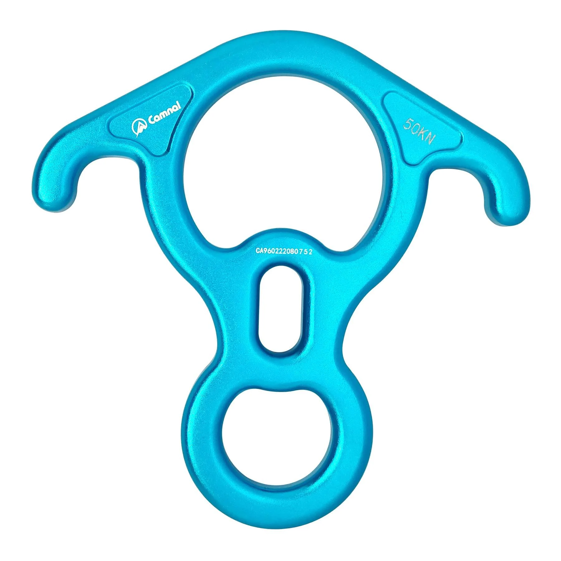 EMMRAGNO 50KN Rescue Figure 8 Descender Large Bent-Ear Belaying Device Aluminium Alloy Rappelling Devices Blue