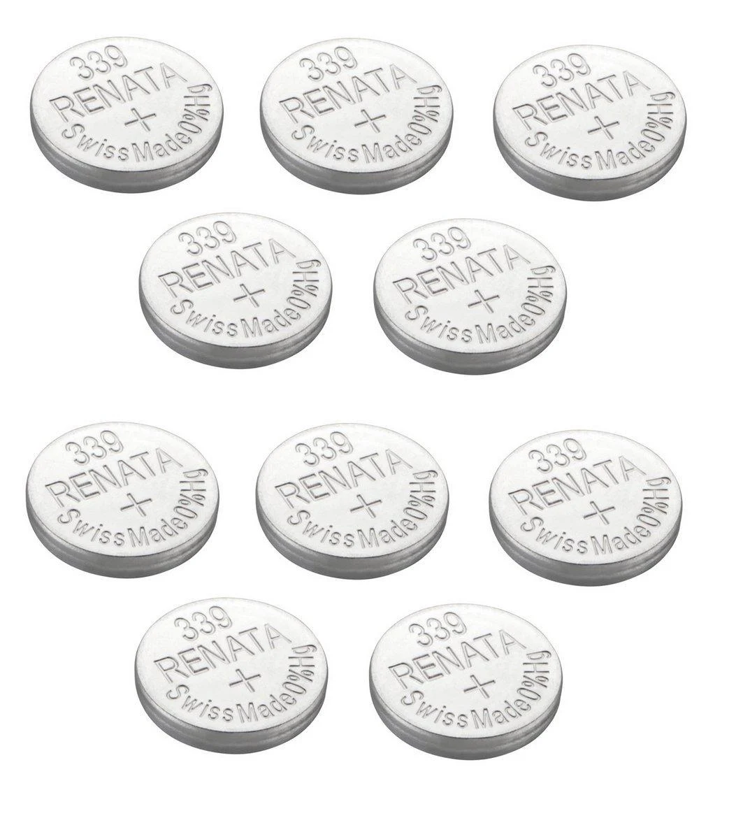 Renata 339 SR614SW Batteries - 1.55V Silver Oxide 339 Watch Battery (10 Count)