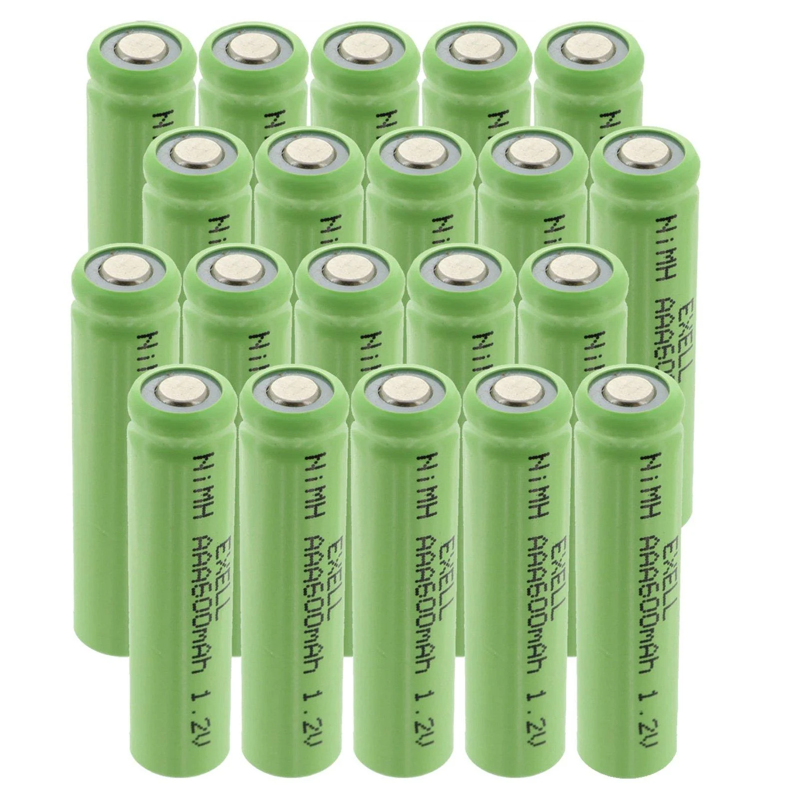 20x Exell 1.2V 600mAh NiMH AAA Size Rechargeable Flat Top Batteries use with high power static applications (Telecoms UPS and Smart grid) radio controlled devices electric tools electric mopeds - Exell Battery