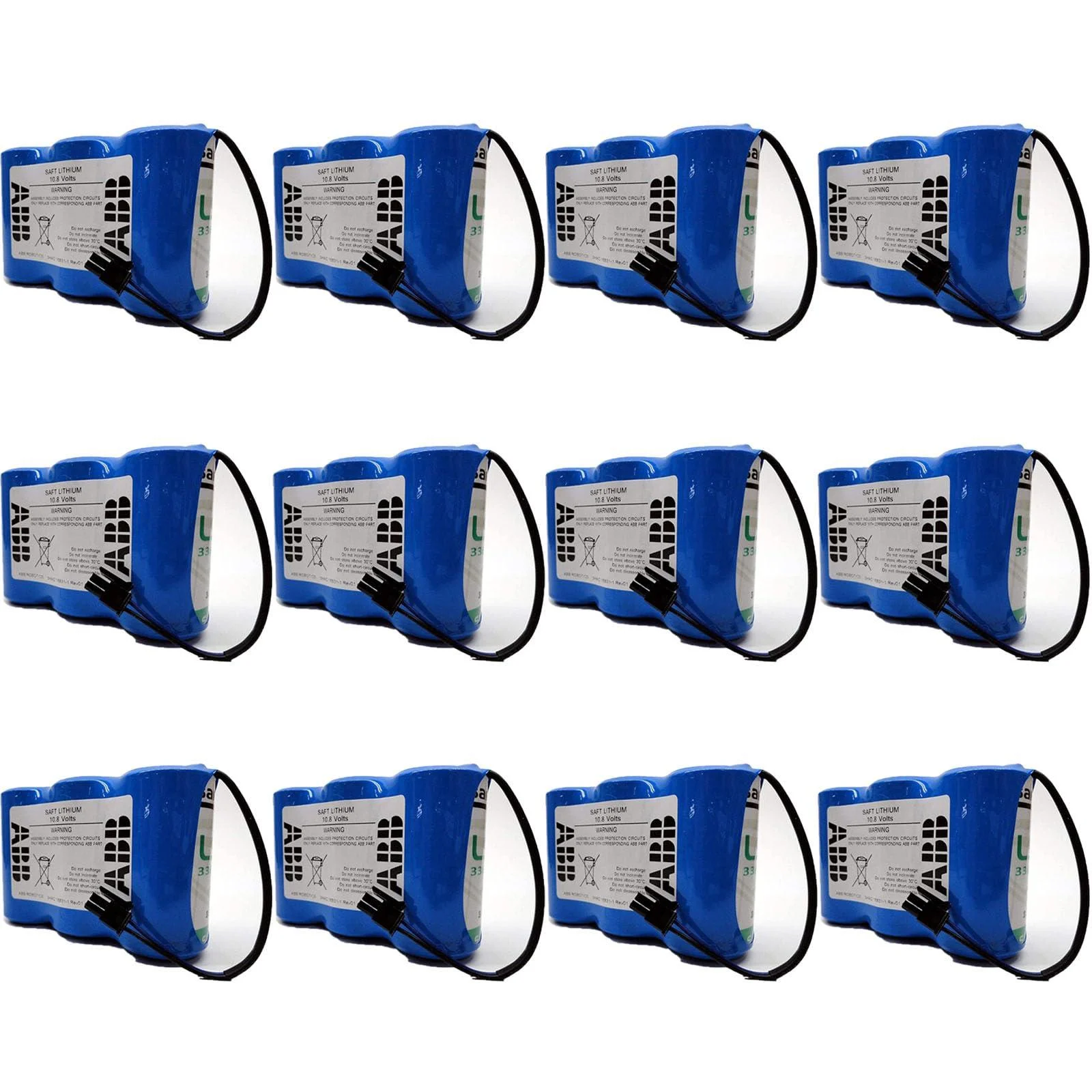 WELLVEUS 12 Pack 3HAC16831-1 Battery for ABB Robot Controller Battery 3HAC16831-1 LS33600 10.8V 17Ah
