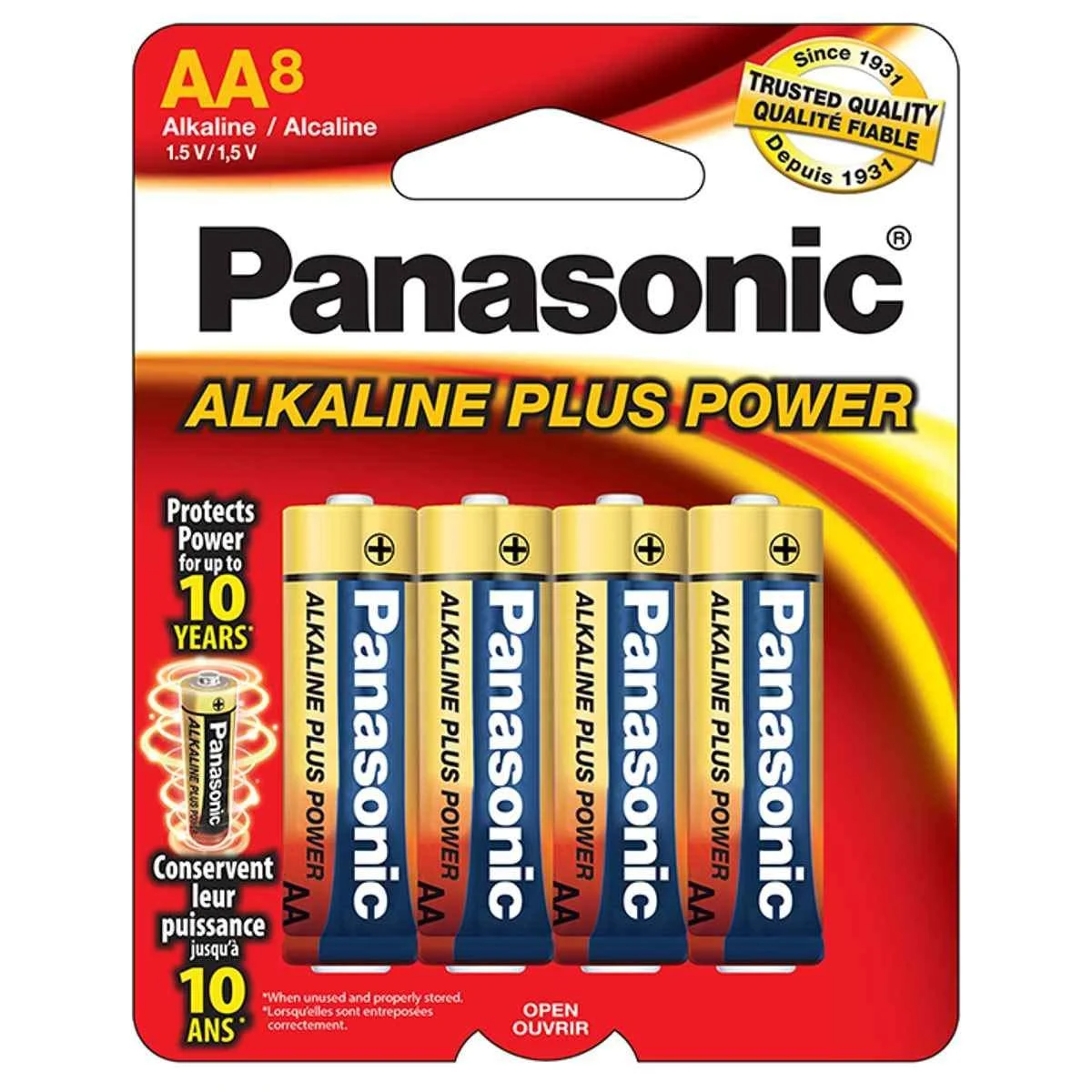 Panasonic 354370 AA Alkaline Plus Power Batteries - Pack of 8