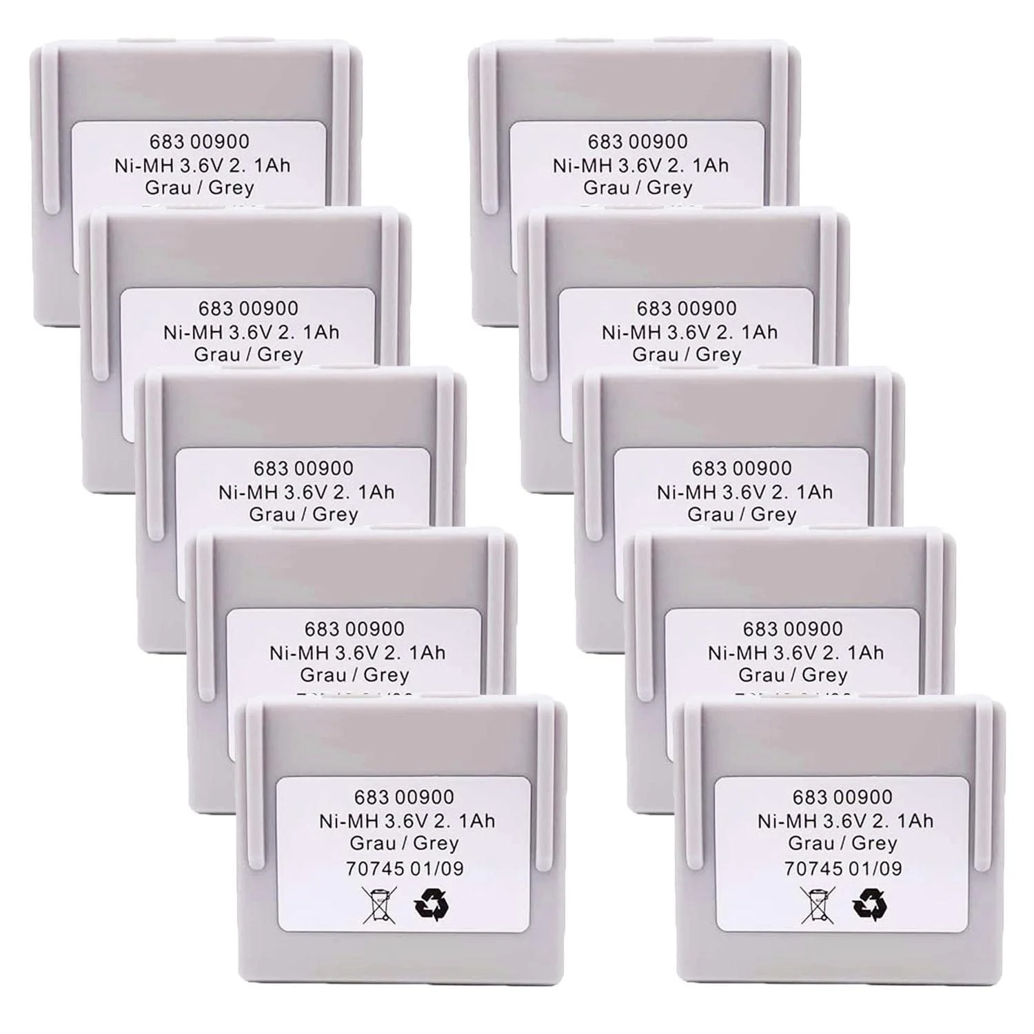 / 10-Pack / 3.6V 68300900 Battery for HETRONIC Remote Control 2100mAh Rechargeable Ni Mh Battery