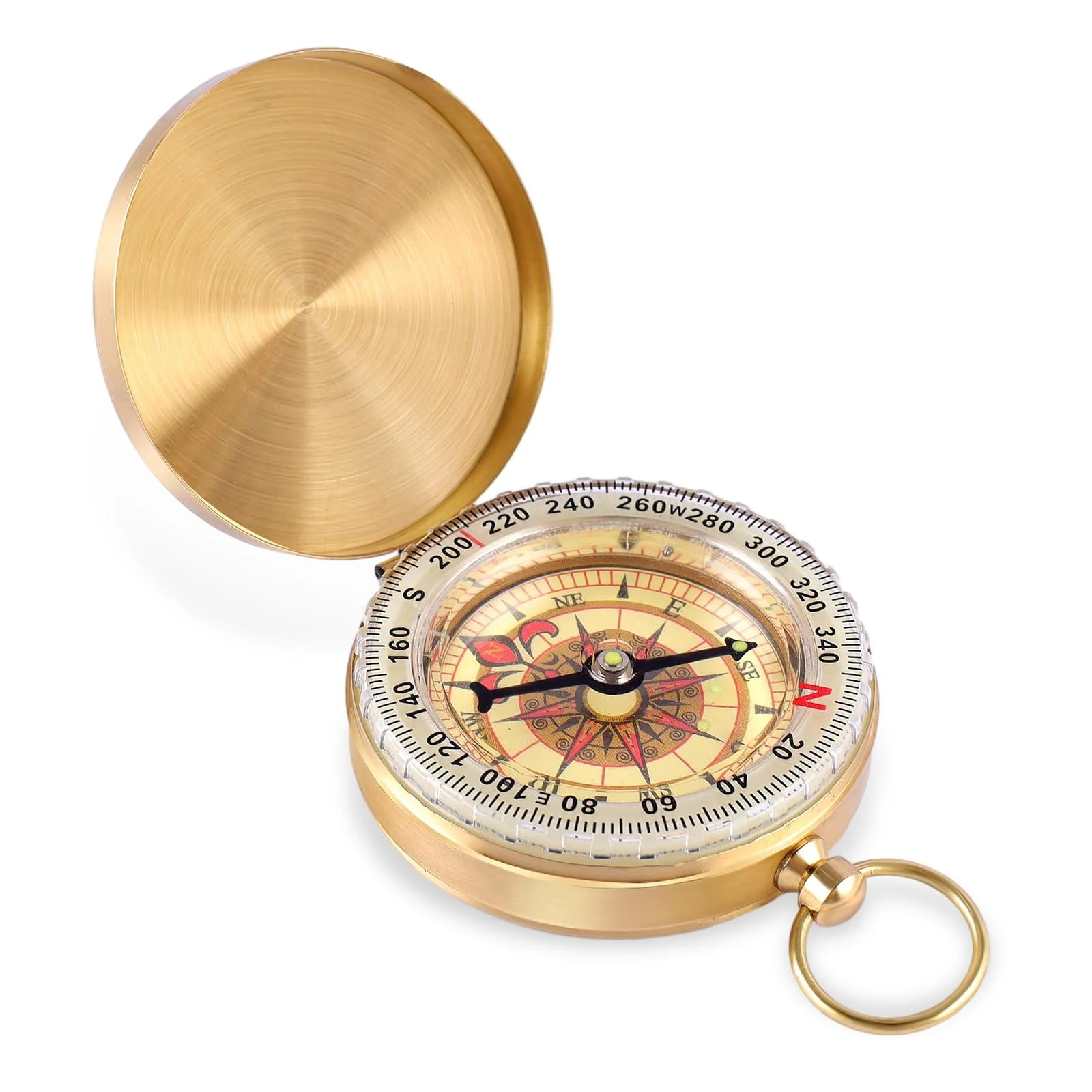 Payfully compass outdoor 15x50mm compass hiking portable waterproof compass compass compass for children adults for hunting (gold)