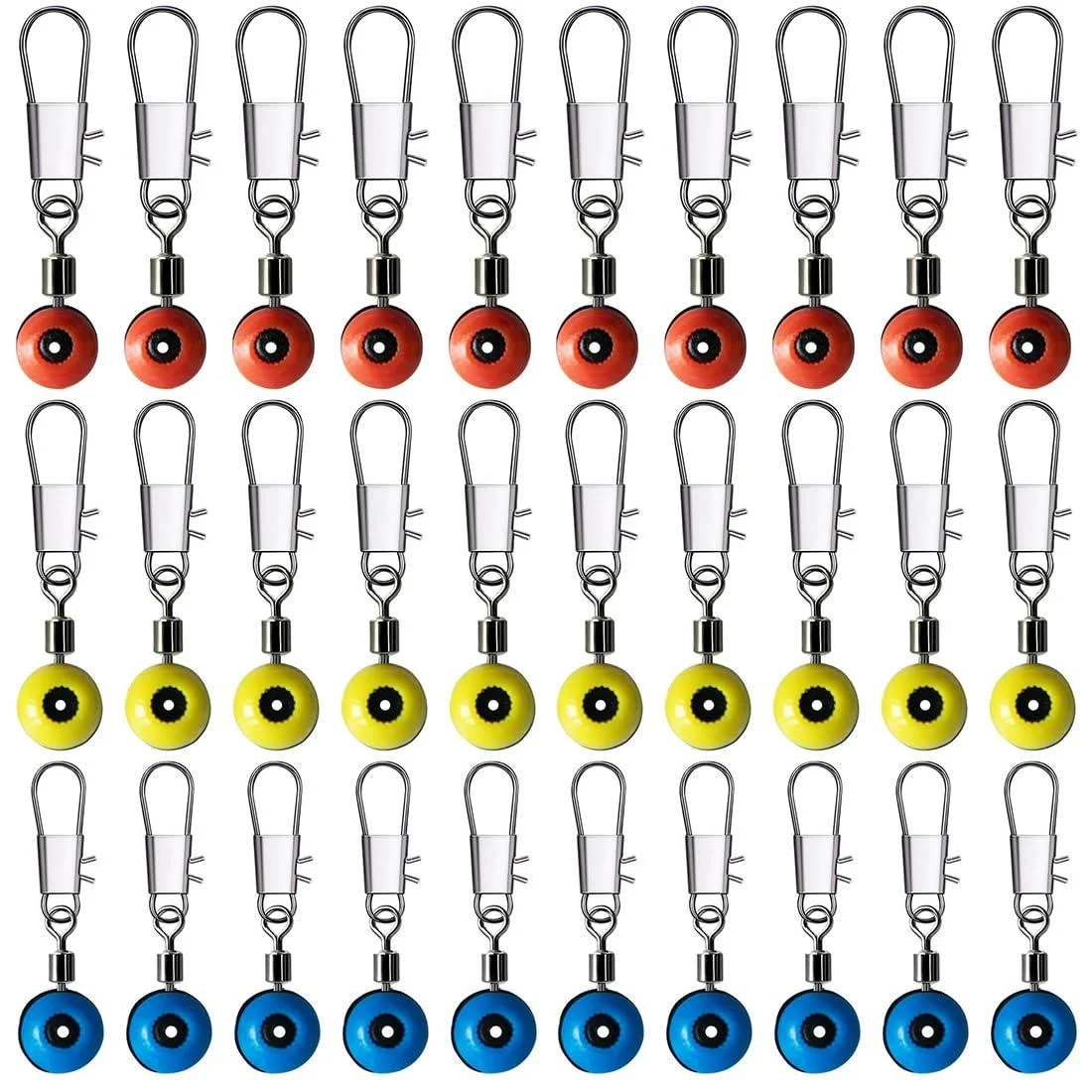 Fishing Barrel Swivels 60 PCS Fishing Swivels with Snap Fishing Swivel Fishing Accessories 3 Sizes - CRLLDPM
