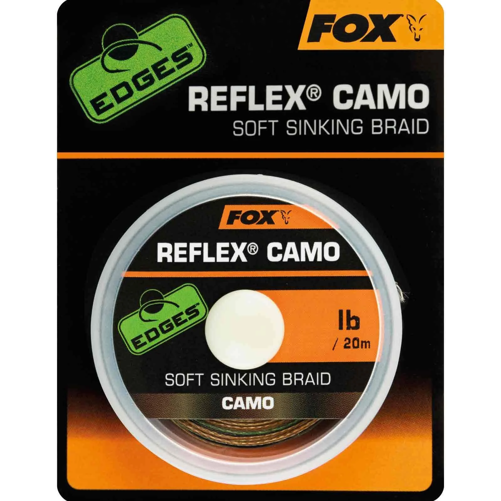 Fox Carp Fishing Leader Material - Reflex Camo Soft Sinking Braid 20m 25lb