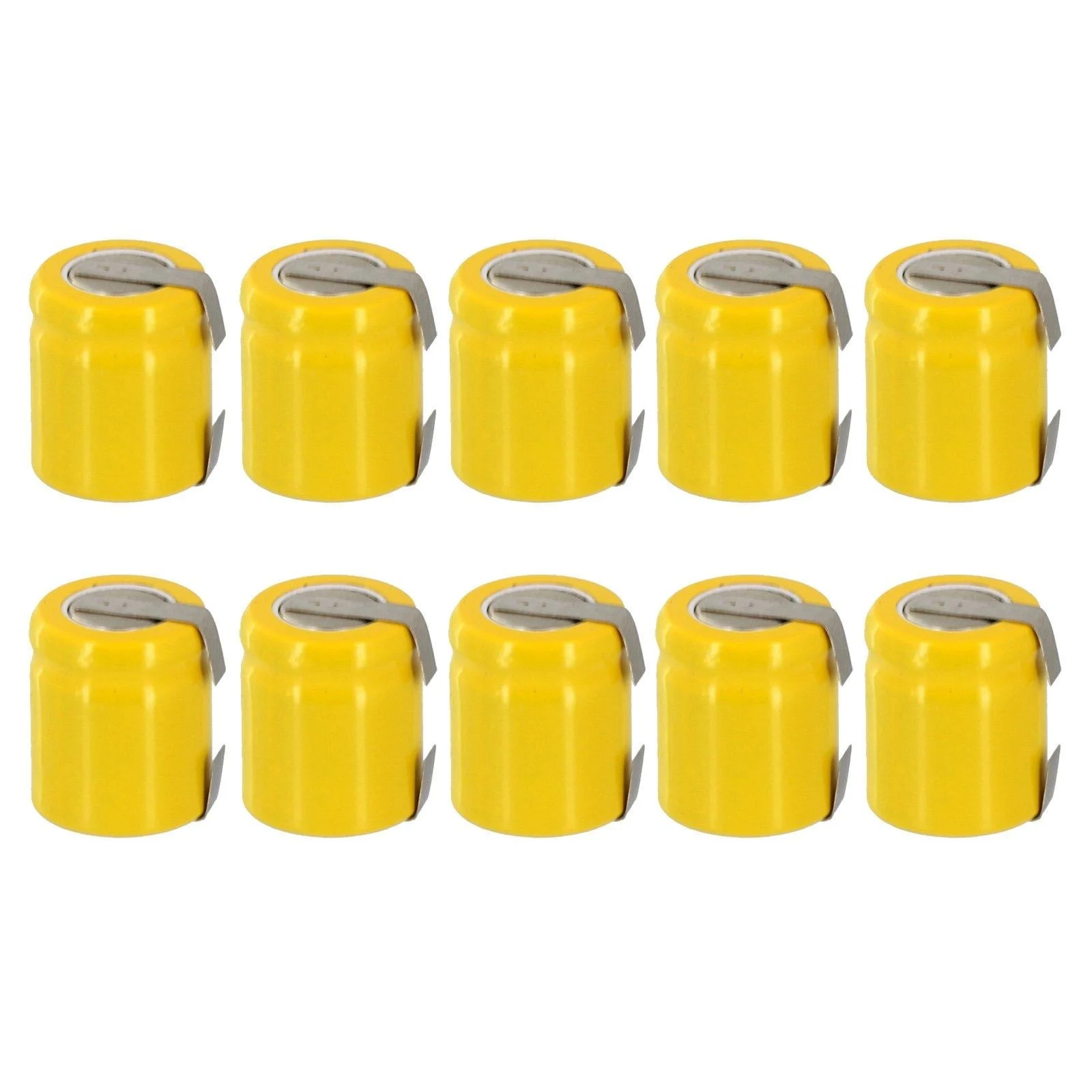 10x Exell 1/3AA NiCD 200mAh 1.2V Flat top Rechargeable Battery with Tabs - Exell Battery