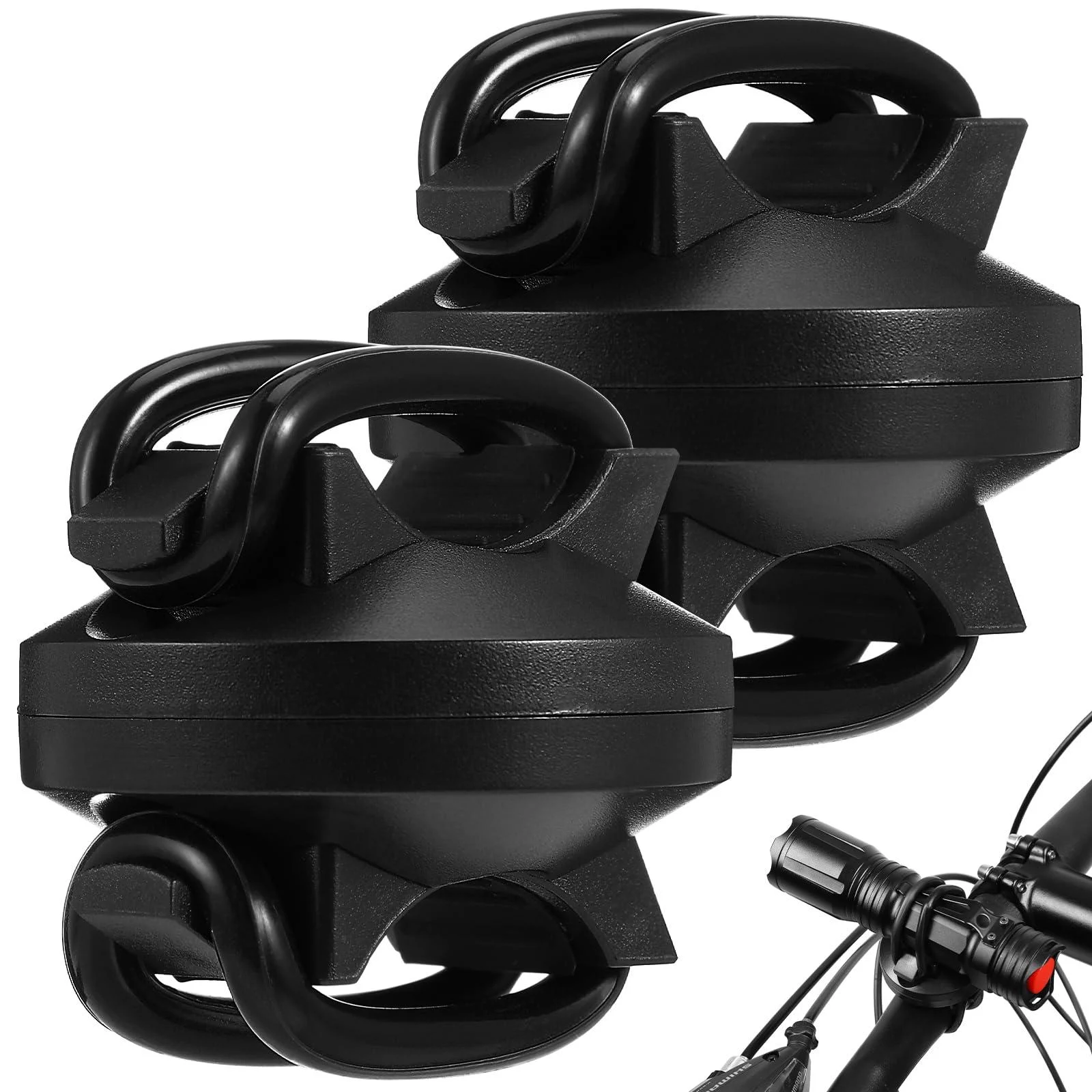 BESPORTBLE Universal Flashlight Mount Bicycle Flashlight Holder Bike Flashlight Mount 2pcs