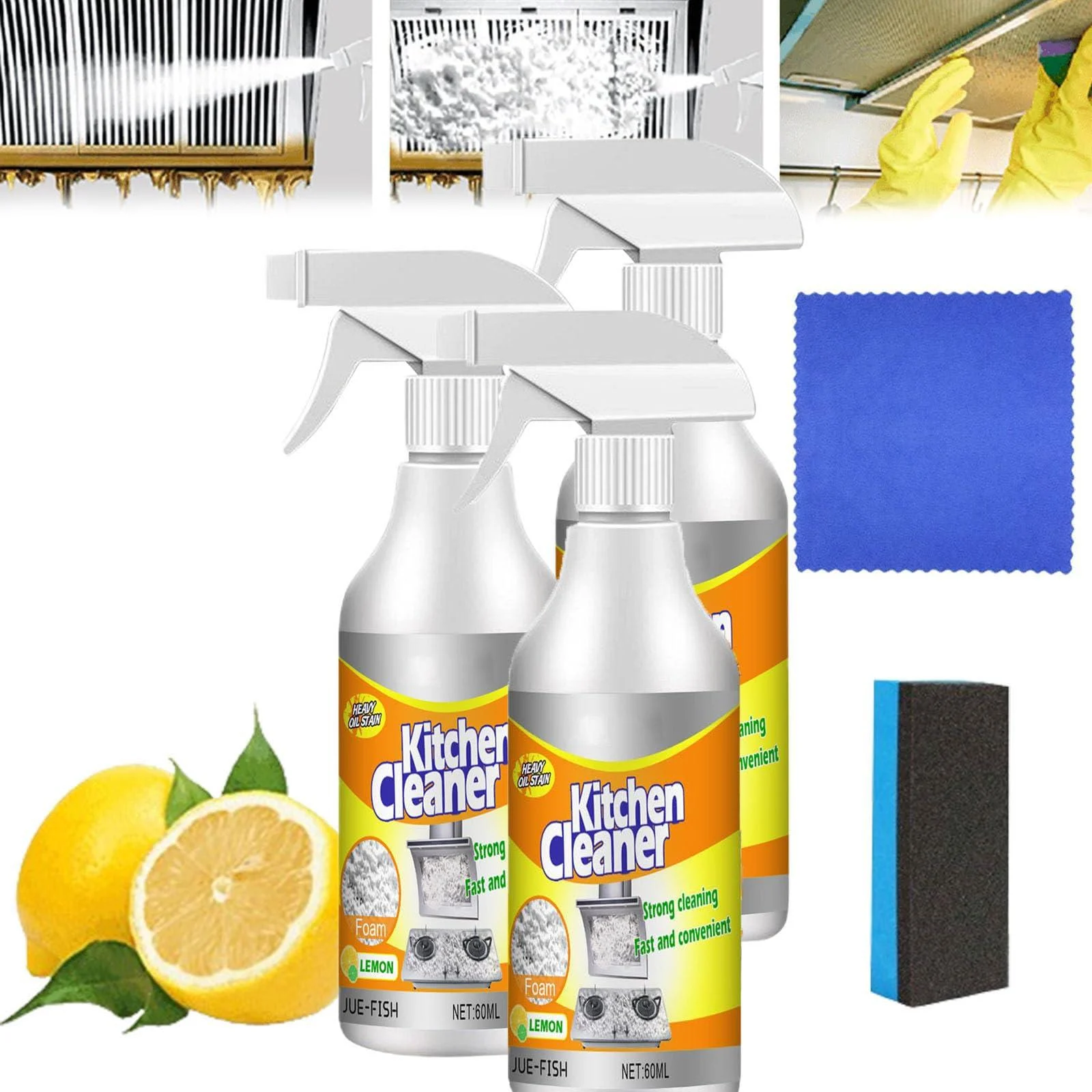Mr Material Kitchen Foam Cleaner Kitchen Foam Cleaner Powerful Stain Removing Foam Cleaner Multi-Purpose Foam Cleaner (3 Pcs)