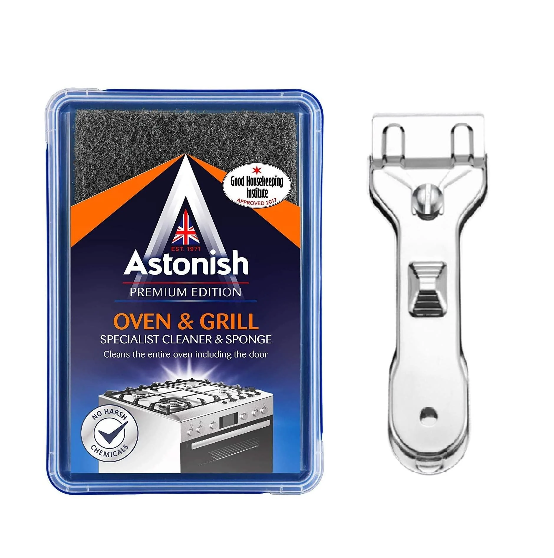 UKDD Astonish Oven & Grill cleaner Sponge 250g with Metal Scraper set to keep your Hob clean - UKDeals Direct