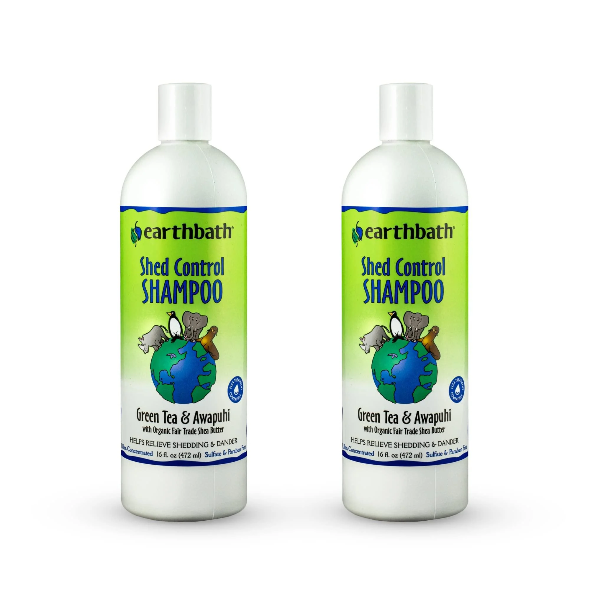 Earthbath all Natural Pet Shampoo 2 Pack Green Tea and Awapuhi