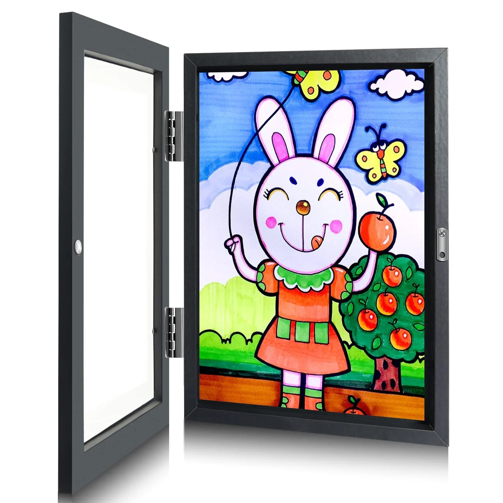 Sank Kids Art Frames Projects Front Opening and Changeable Picture Display for DIN. A4 Art-Work Storage Frames Crafts Drawing Hanging Art 8.3x11.8 (Black 1 Pack) Black 1 Pack