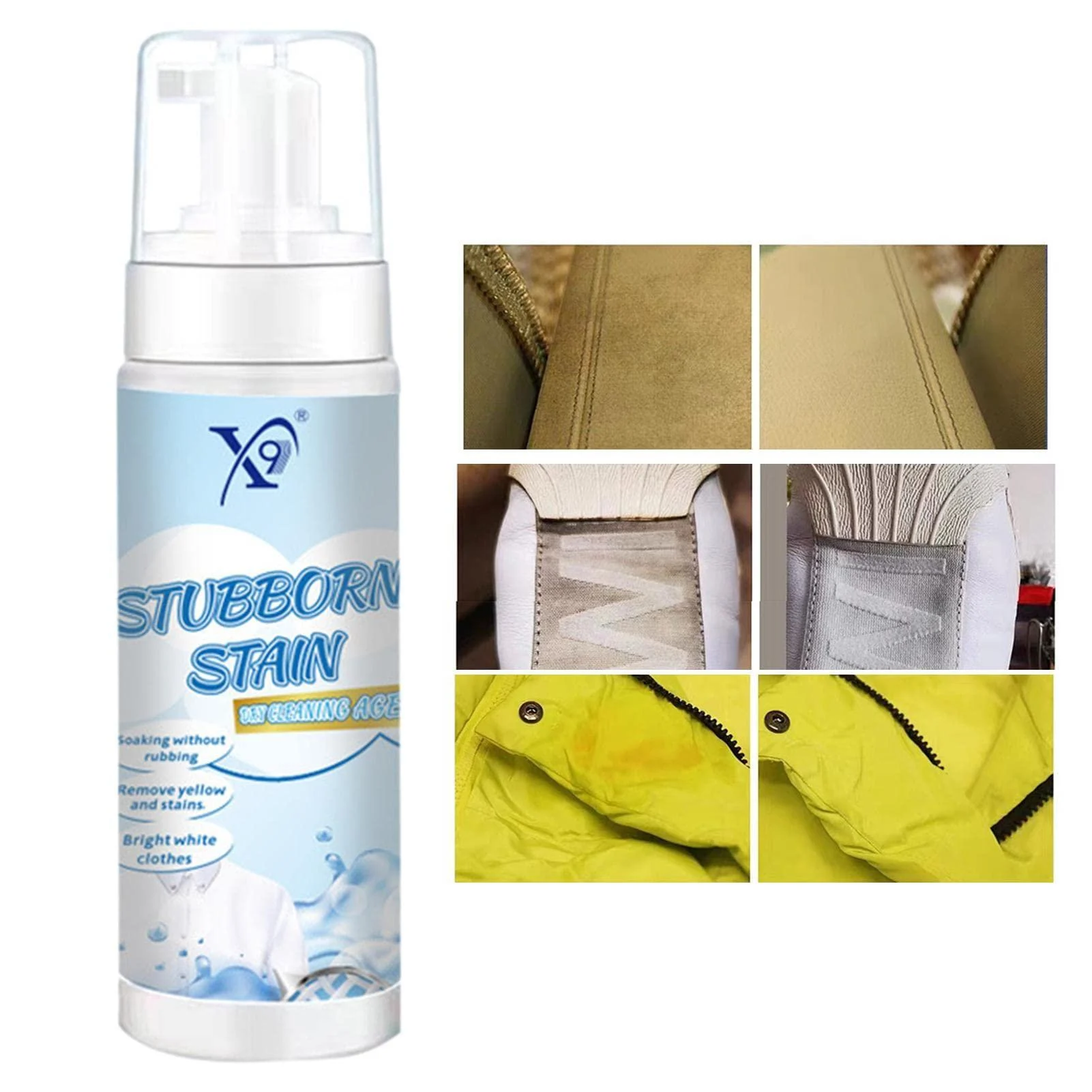 Waterless Cleaner Dry Cleaning Spray Stain Remover Detergent - Waterless Neutral Formula Stain Remover Agent for Fabric Sofa Car Interiors Grease Down Jackets Shrigm
