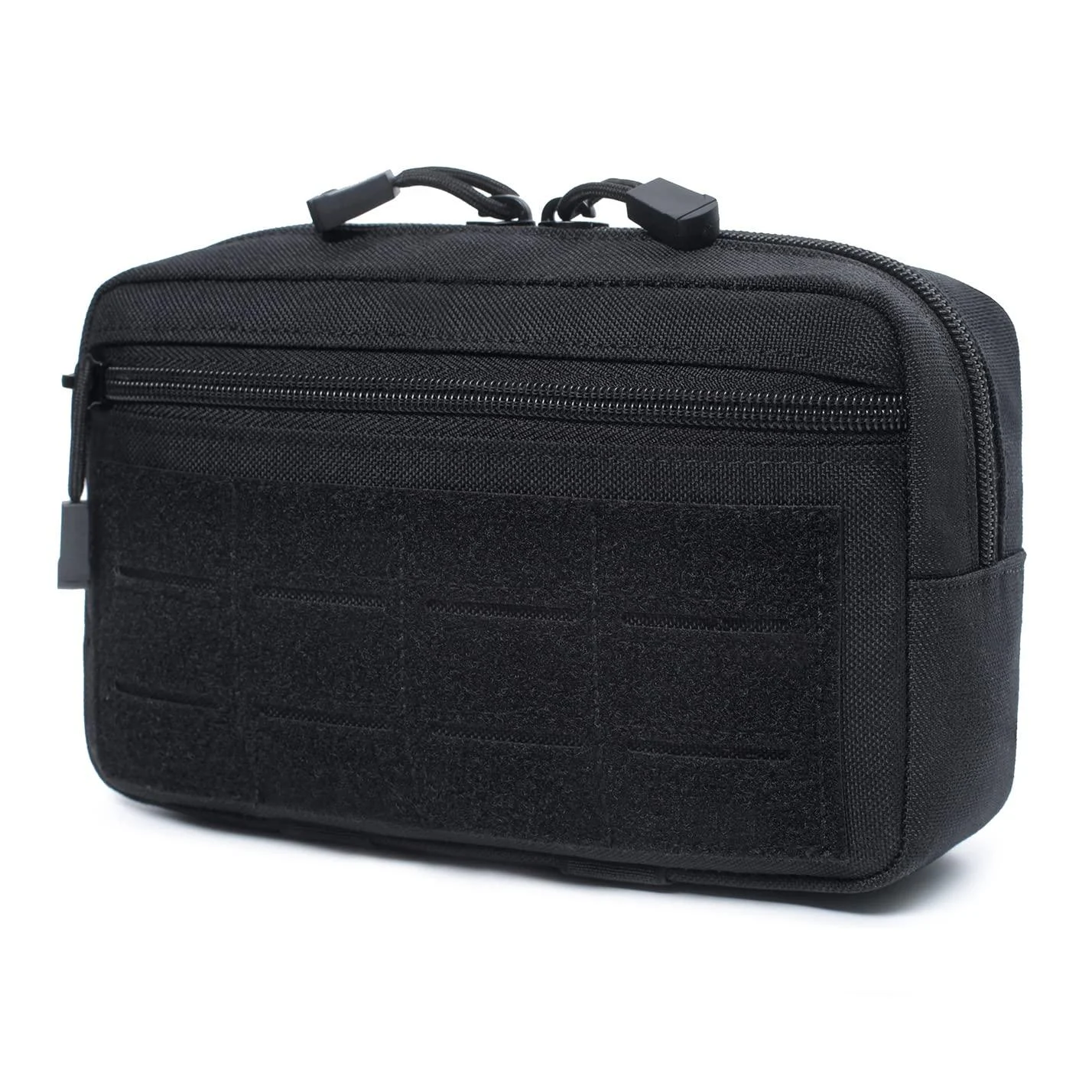 Tactical Molle Horizontal Admin Pouch Multi-Purpose Laser-Cut EDC Tool Pouch Bag Black