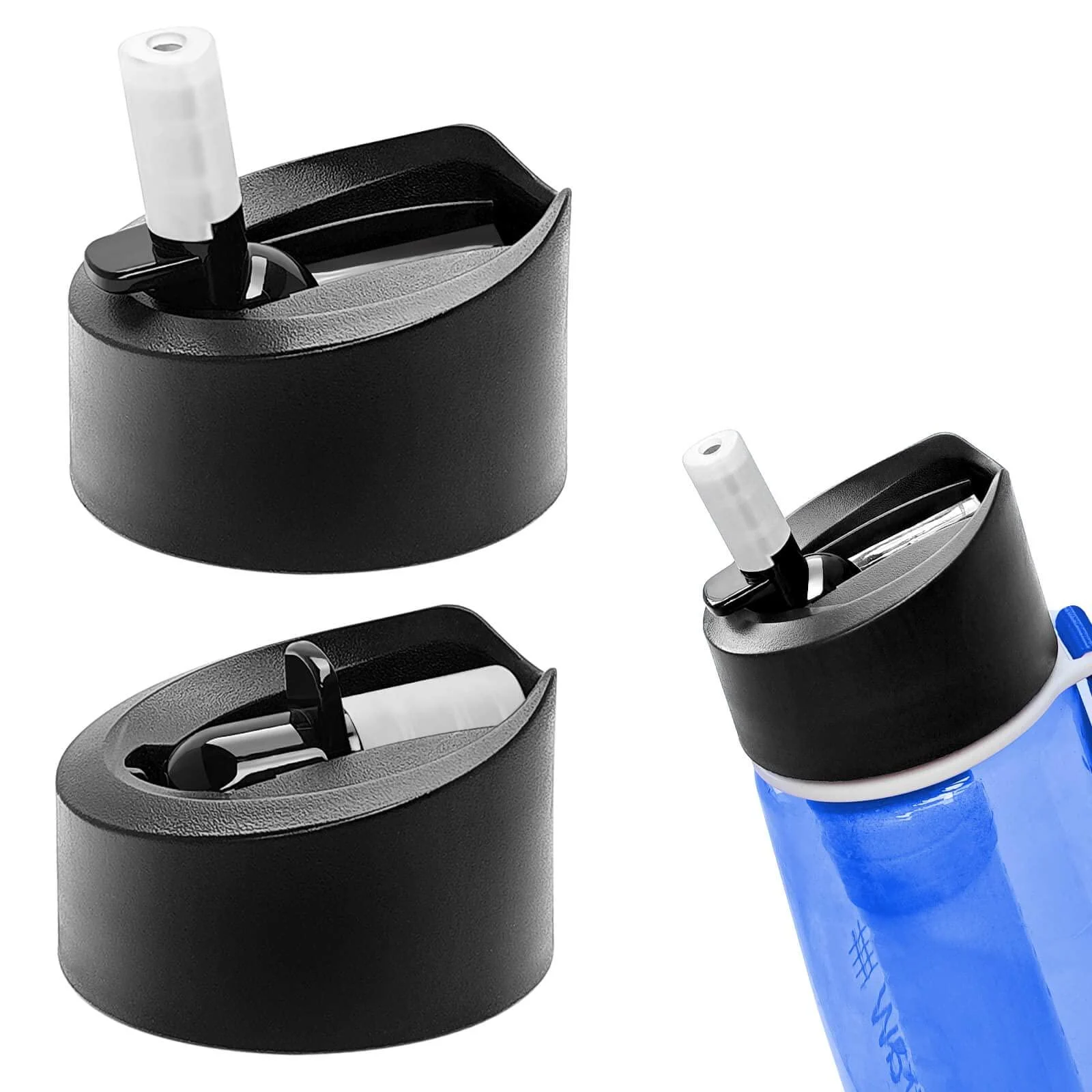 Water Filter Bottle Lids Compatible with LifeStraw Go Water Filter Bottle Black - HAOESS