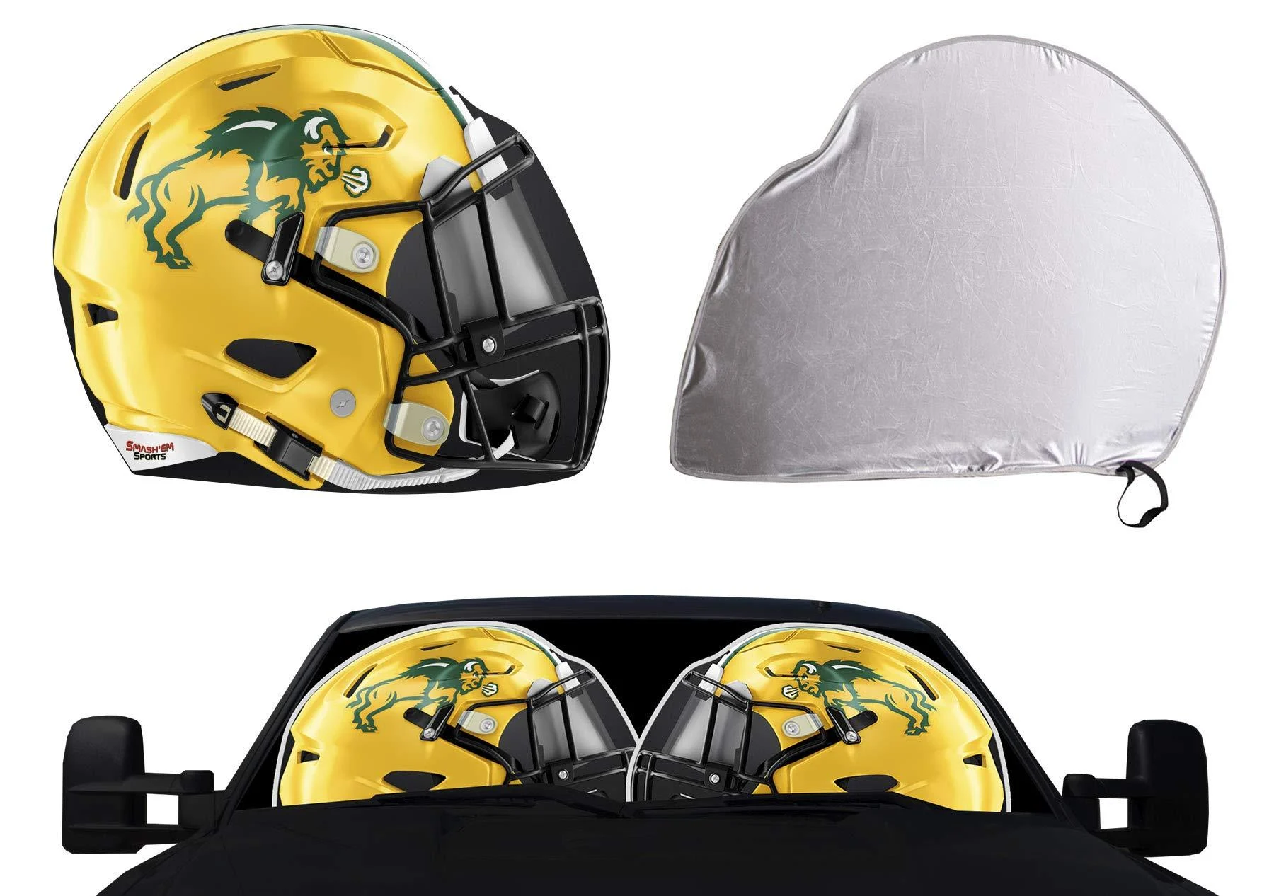 Smash'em Sports North Dakota State University Auto Sunshade - Buffaloes