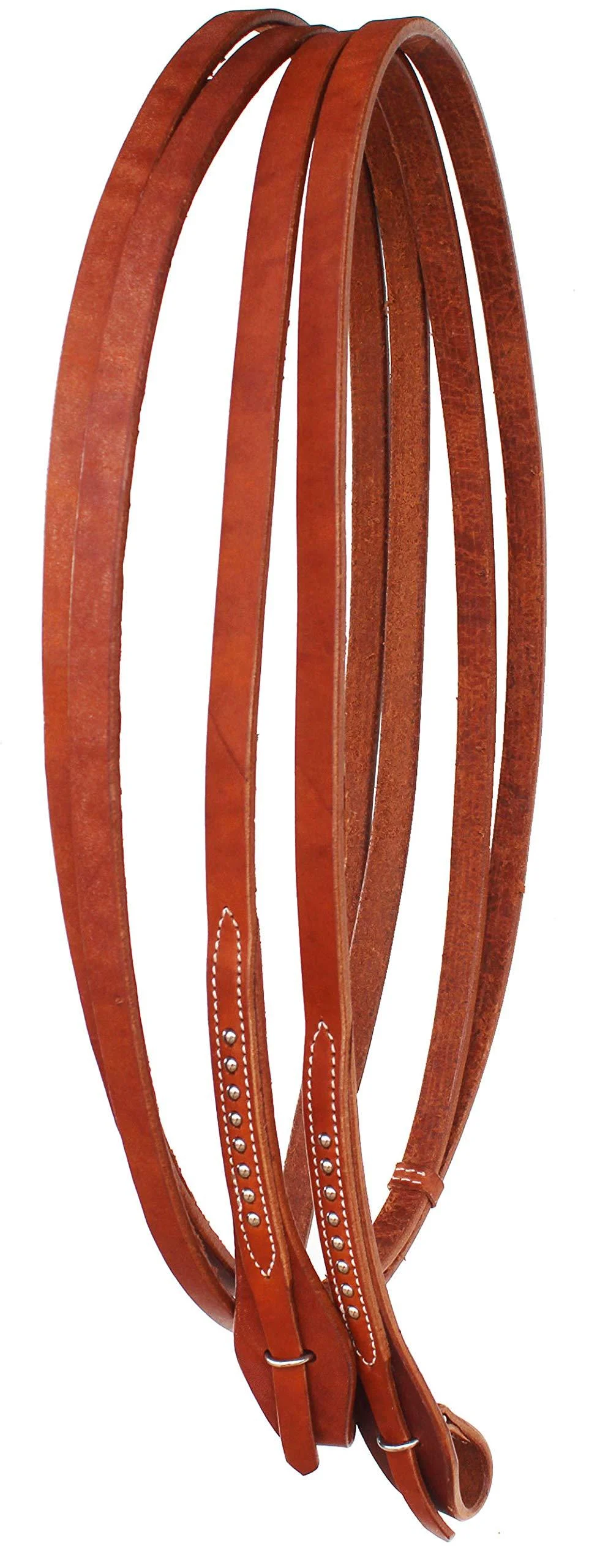 CHALLENGER Amish USA 7' 4" x 5/8" Horse Western Leather Quick Change Split Reins 66RT11
