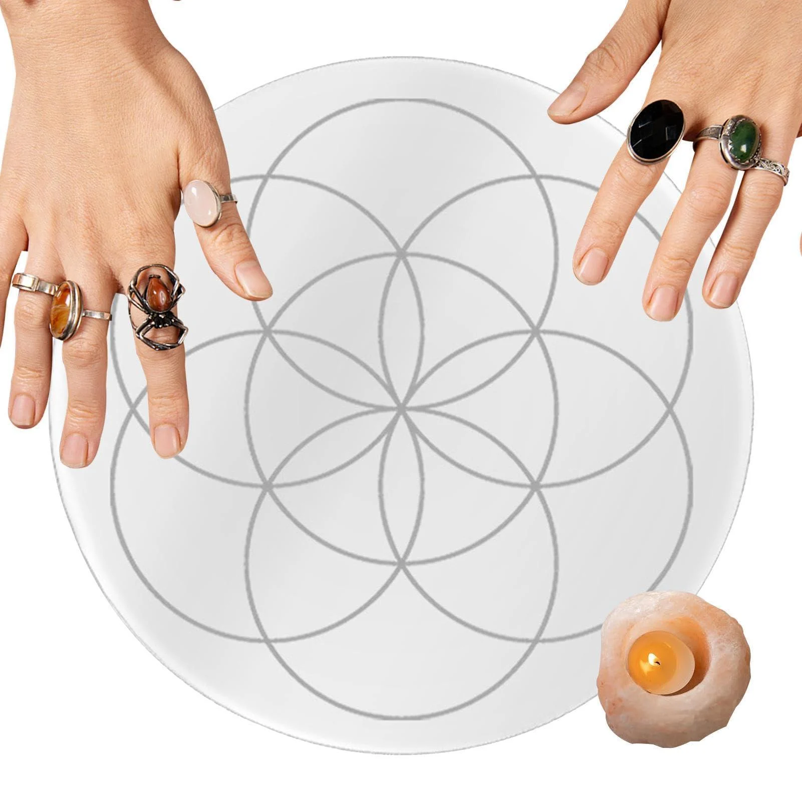 Round pendulum board crystal krsage board - Crystal Energy Star pendulum board - metaphysical news board round for bedrooms living room decoration