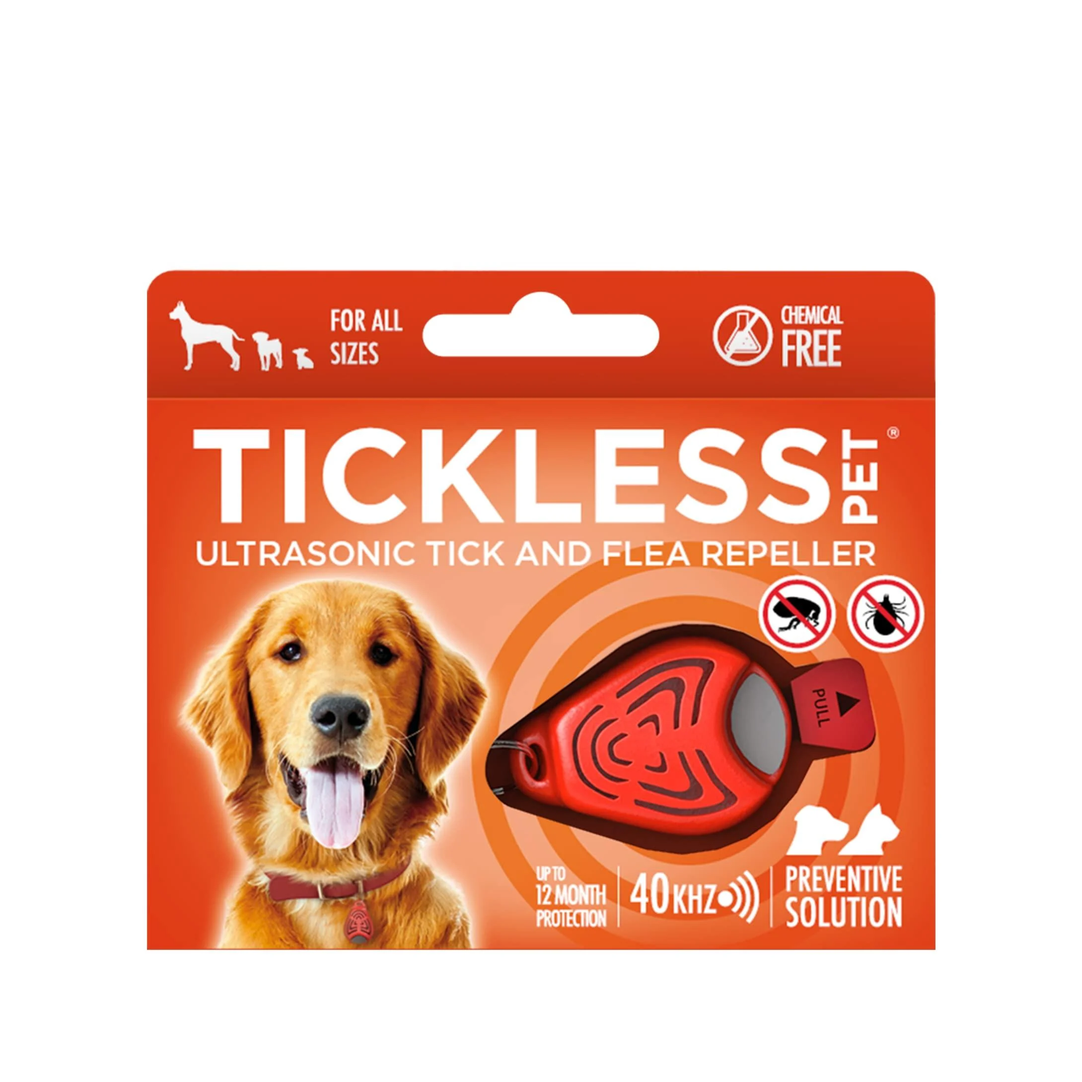 Tickless Pet Ultrasonic Natural Chemical-Free tick and flea Repeller Orange