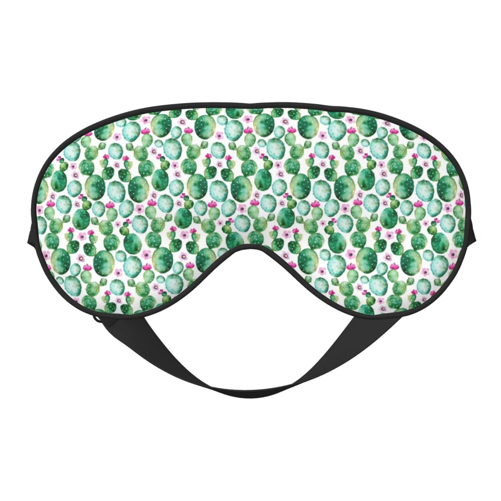 Cactus Plants Print Sleep Masks Comfortable & Super Soft Eye Mask with Adjustable Strapsoft Filling Lightweight for Home Or Travel Use - Qozbom