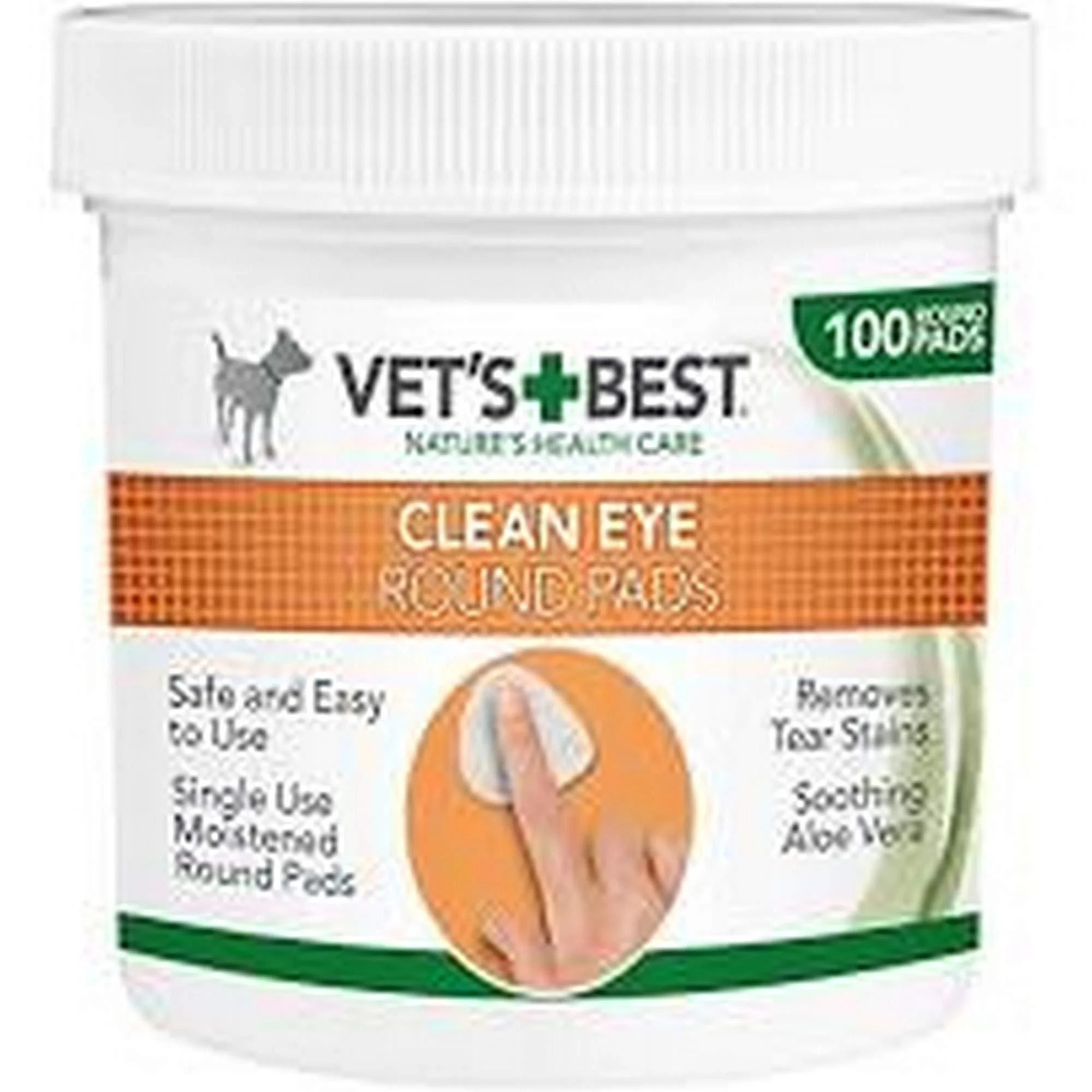 Vets Best Clean Eye Round Pads (100 pads In a Tub) (One Size) (White)