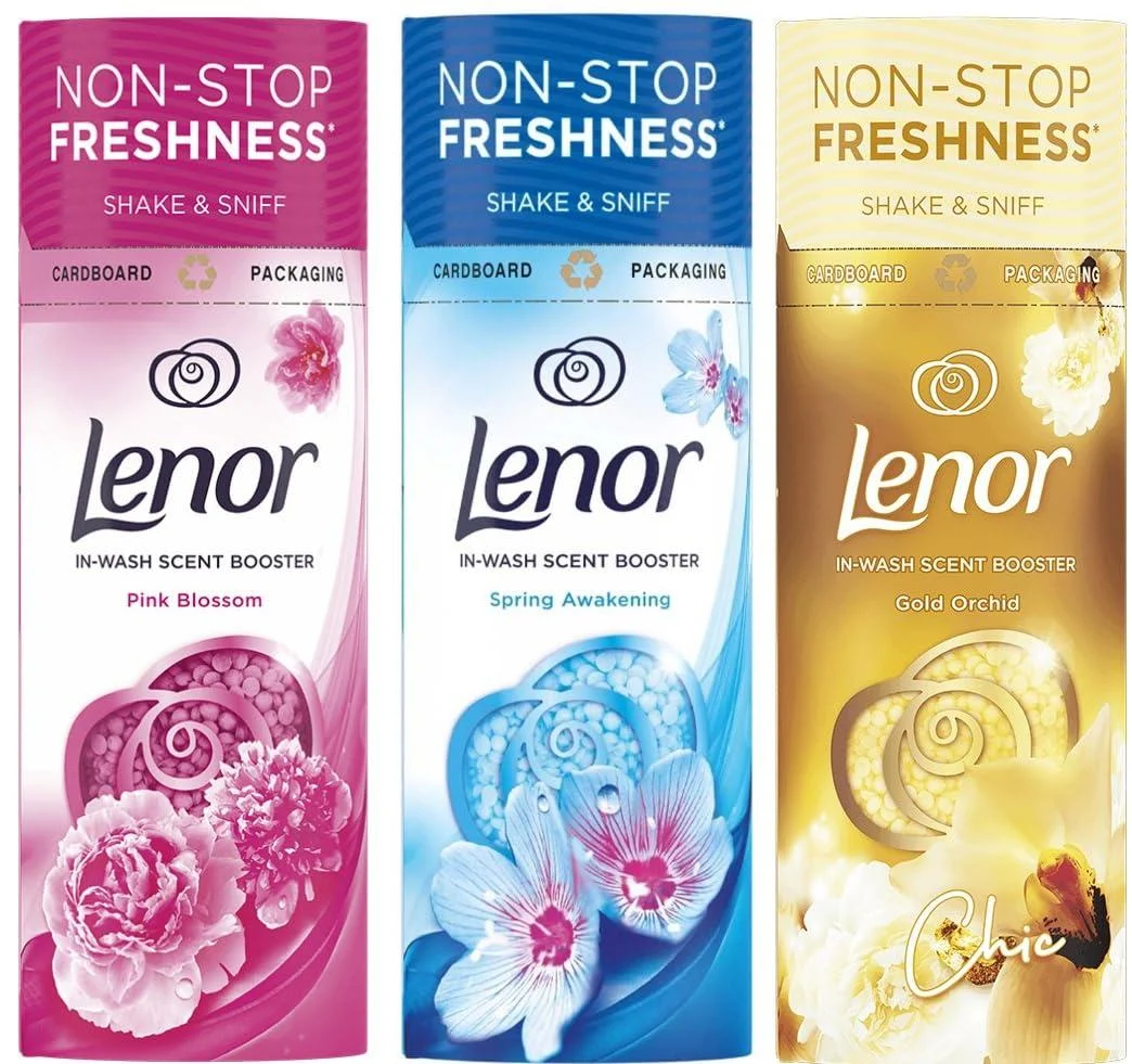 Lenor in Wash Scent Booster Beads Mixed Scented Bundle: Pink Blossom Fragrance 176 gr + Spring Awakening Scent 176 gr + Gold Orchid Scent 176 gr - Generic