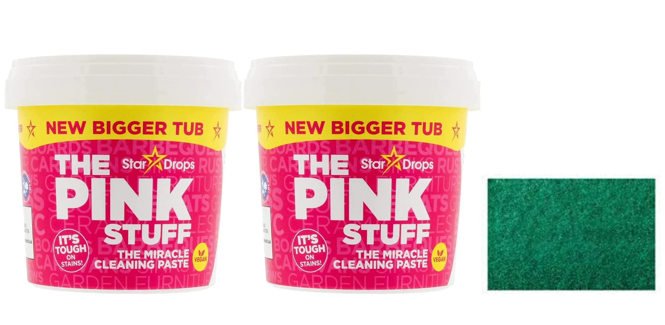 2X Pink Stuff Multipurpose Cleaning Paste- New Bigger Tub (2X 850 G) -Non-hazardous Household Cleaner with MultiPurpose Scouring Pad