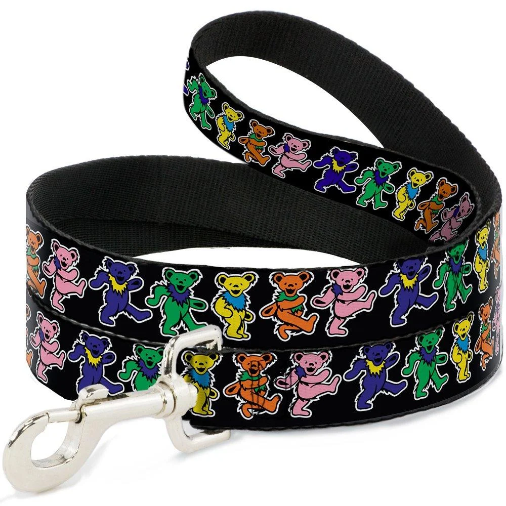 Buckle-Down Dog Leash Dancing Bears Black Multi Color Available In Different Lengths And Widths For Small Medium Large Dogs and Cats 6 Feet Long - 1" Wide