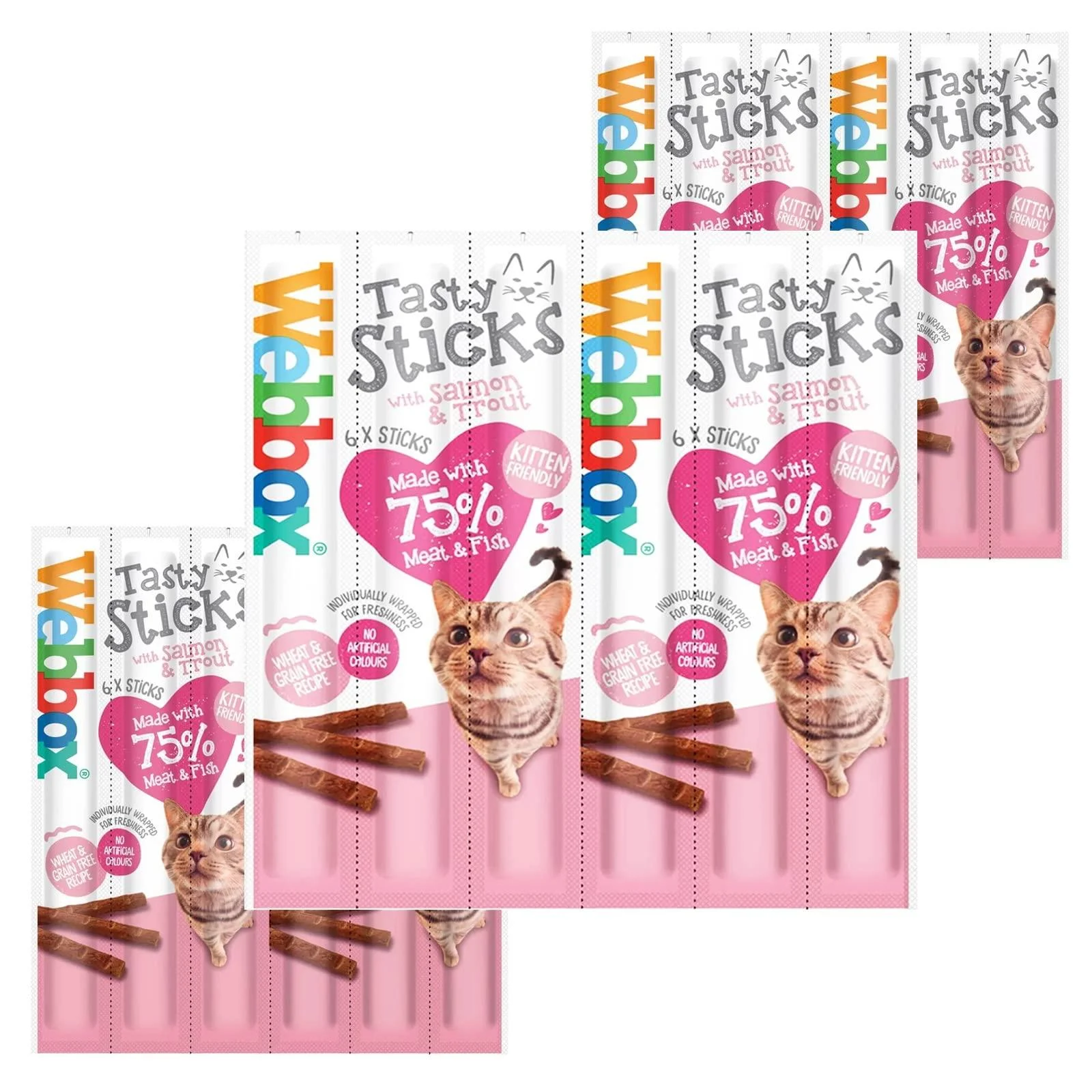Surrey Feed Webbox Cat Tasty Sticks - Salmon and Trout (Pack of 3)