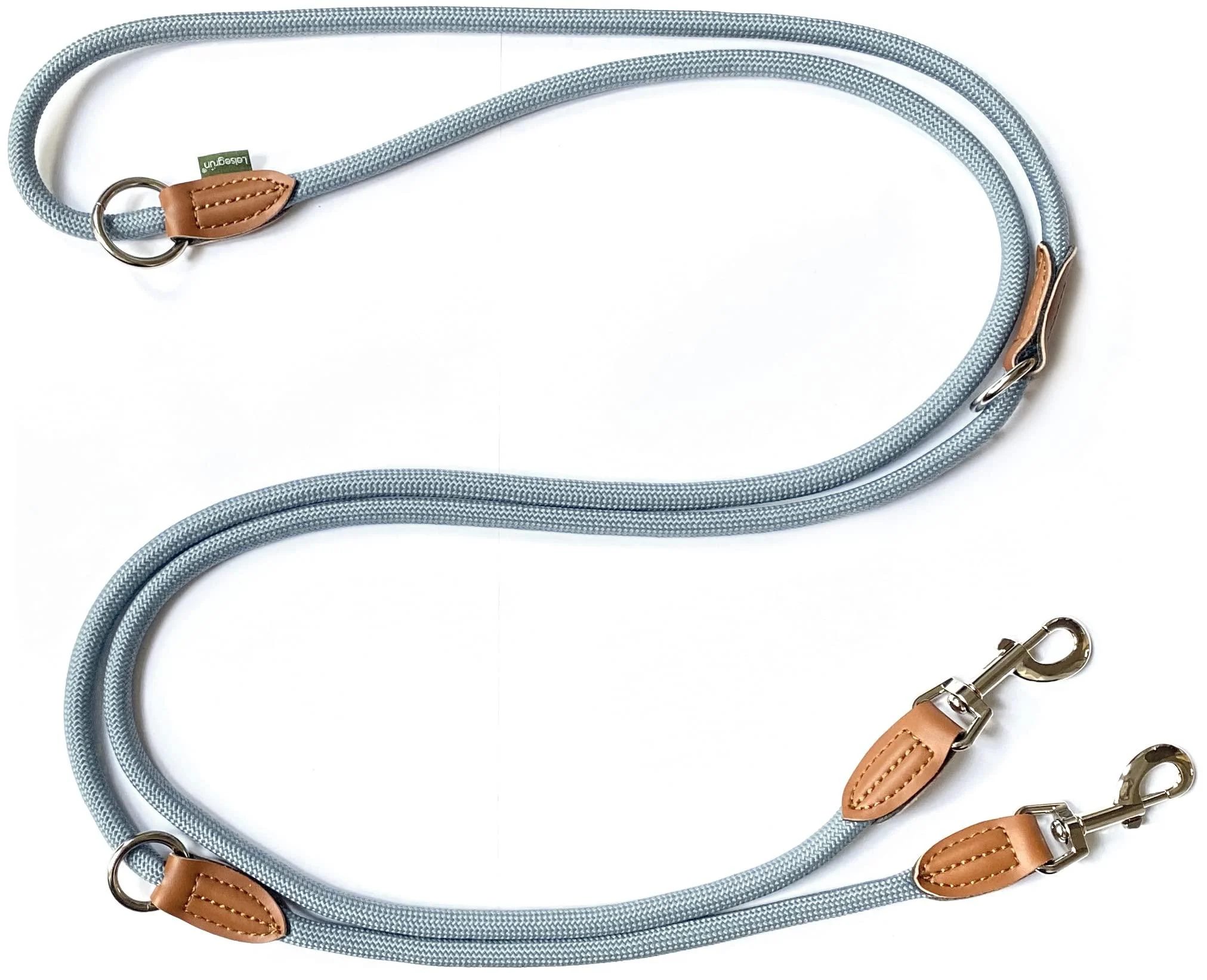 Leitengr n dog leash big dogs |Guide 3M adjustable with 2 carabiners |3 meters long x 1.1 cm |Only 300 g |Devon model |Light blue Lagoon Blue 3 m x 1.1 cm - Leisegr n