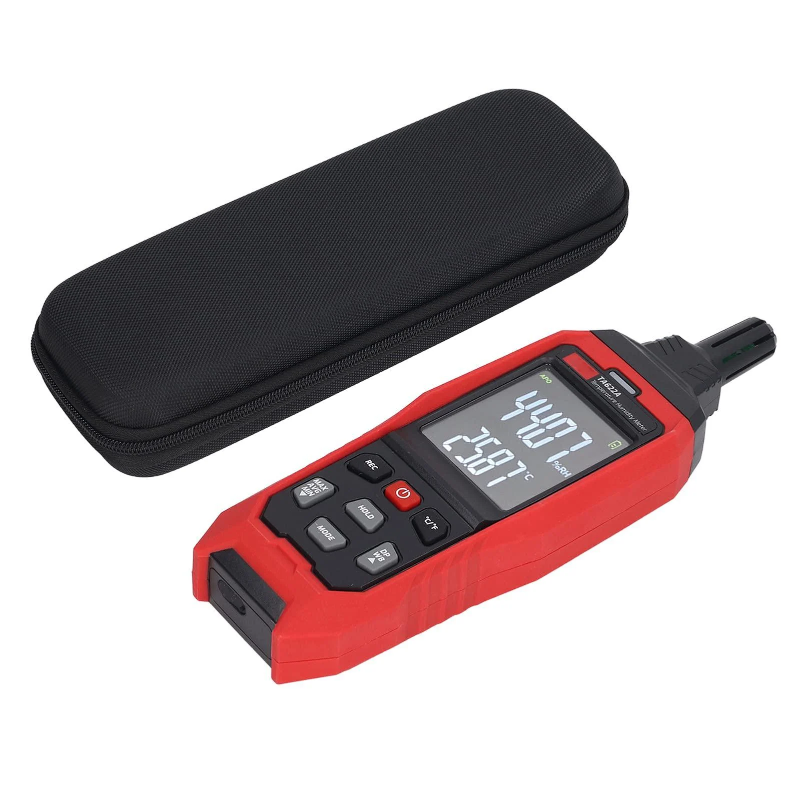 Temperature and humidity meter with LCD display with dew point and wet bulb temperature hygrometer - Eujgoov
