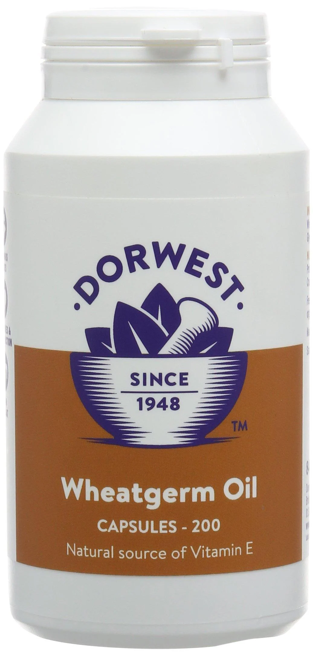 Dorwest Herbs Wheatgerm Oil Capsules for Dogs and Cats 200 Capsules Oil Capsules 200 ml