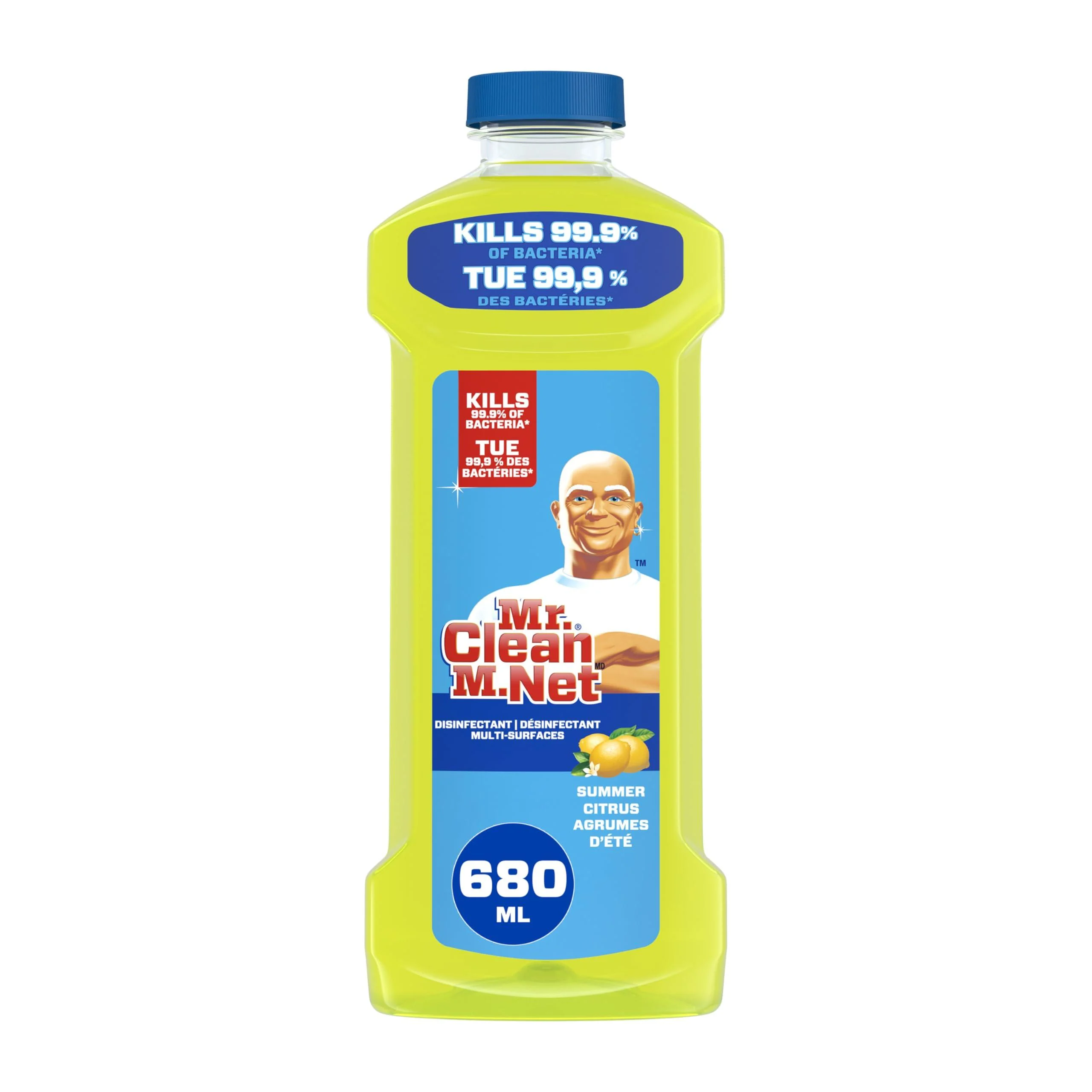 Mr. Clean Antibacterial Multi Surface Cleaner with Summer Citrus Scent Disinfectant All Purpose Cleaner 680 mL