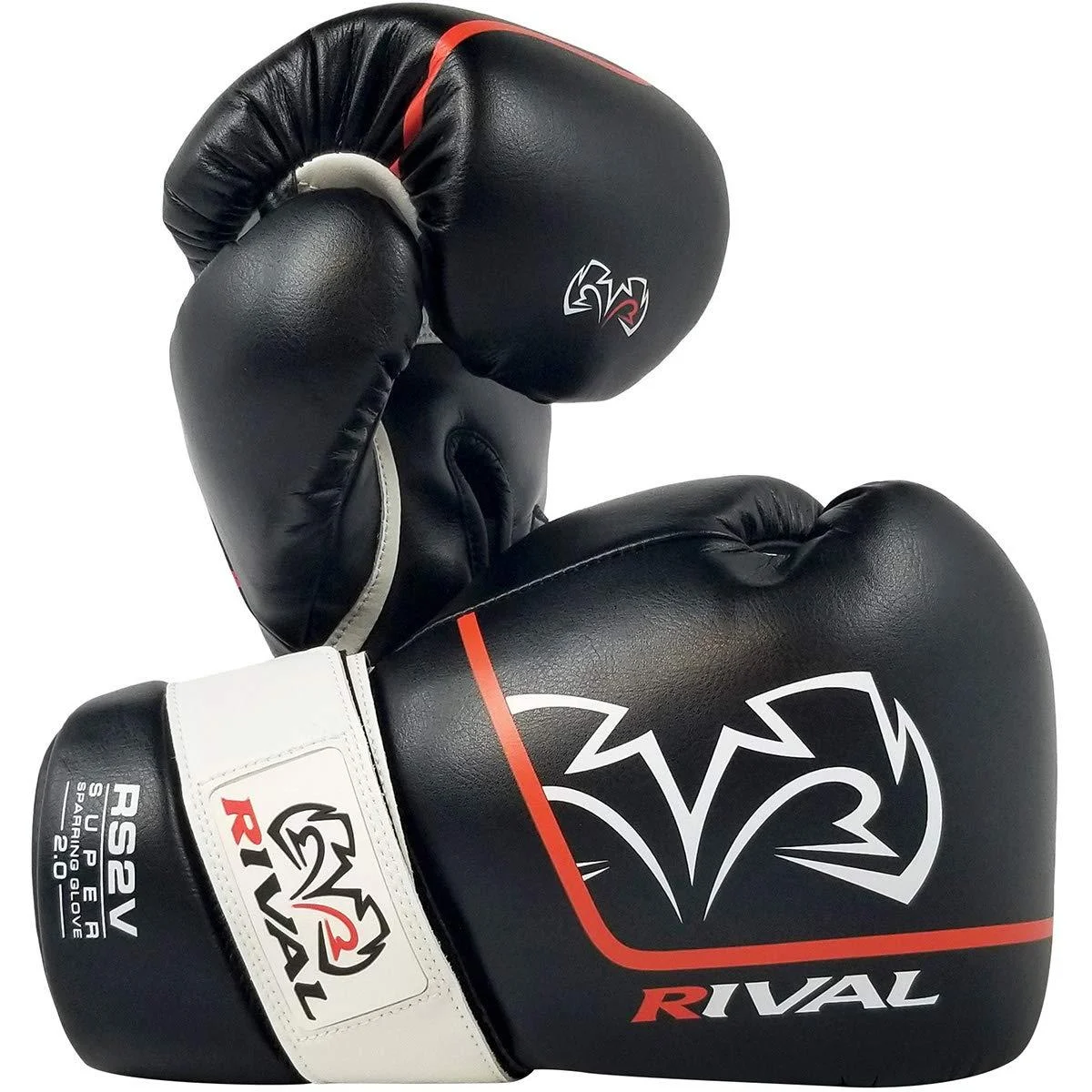 RIVAL Boxing RS2V 2.0 Super Pro Hook and Loop Sparring Gloves Black 12 oz.
