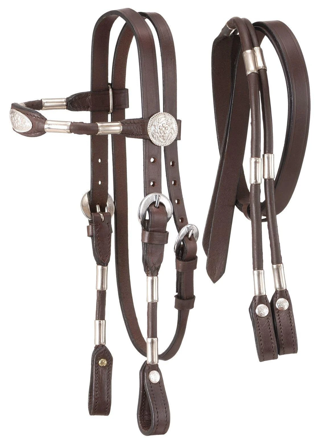 Tough 1 Miniature Poco Headstall with Reins Dark Oil