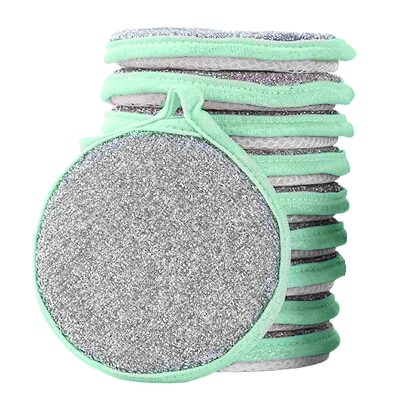 Muloo Kitchen Cleaning Sponges Double Sided Scouring Pad Wipe Dishwashing Sponges Cloth for Easy Dishwashing Green