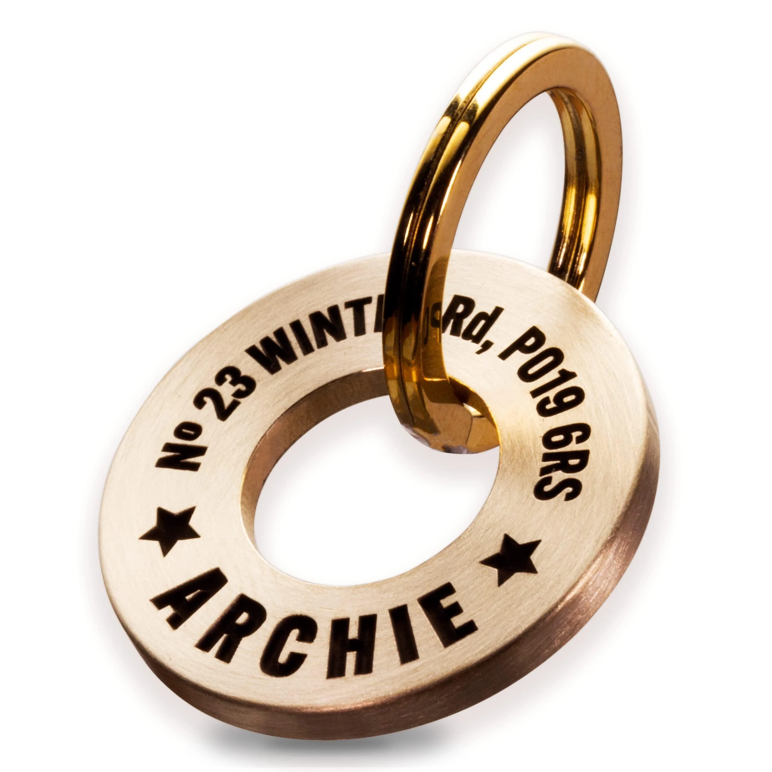 UKR Designs Solid Brass or Stainless Steel Deep Engraved Dog Tag/Pet ID