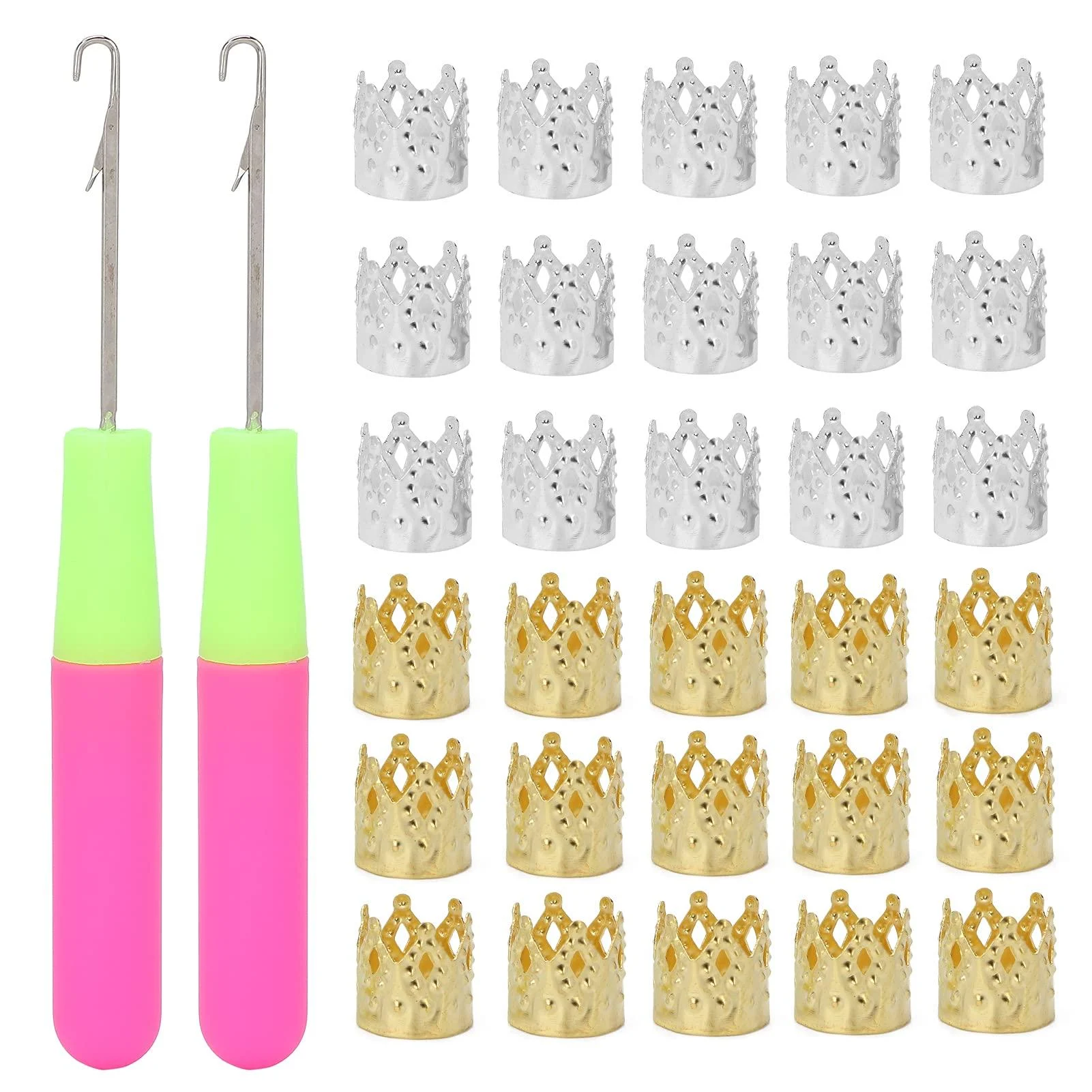 Dreadlocks Tool Set Dreadlocks Hair Rings Latch Hook Crochet Needles Hair Decoration Accessories - Generic