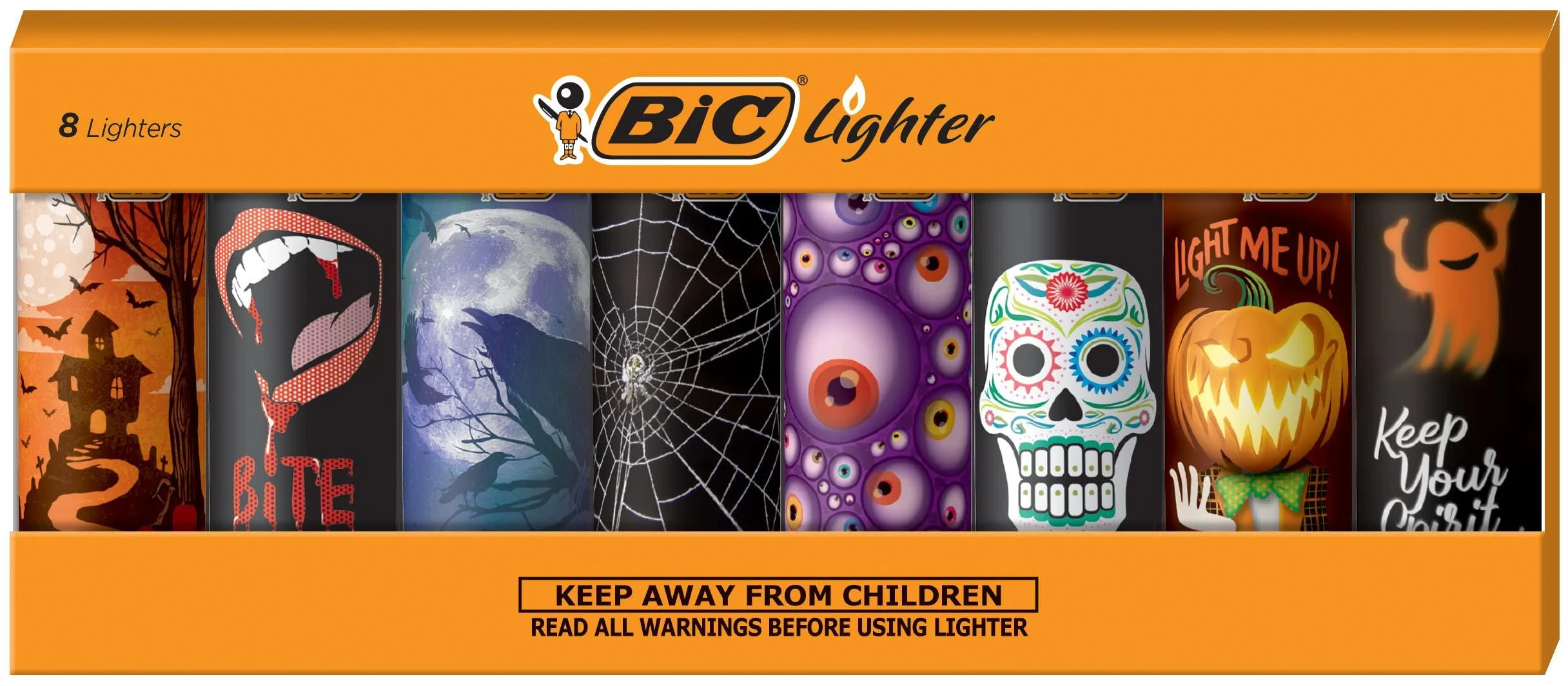 BIC Special Edition Spooky Series Lighters, Set of 8 Lighters