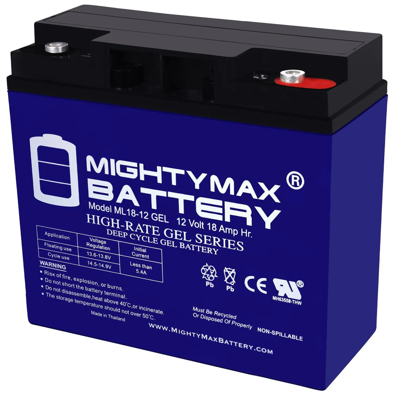 Mighty Max Battery 12V 18AH Gel Battery Replacement for Yuasa NP18-12B