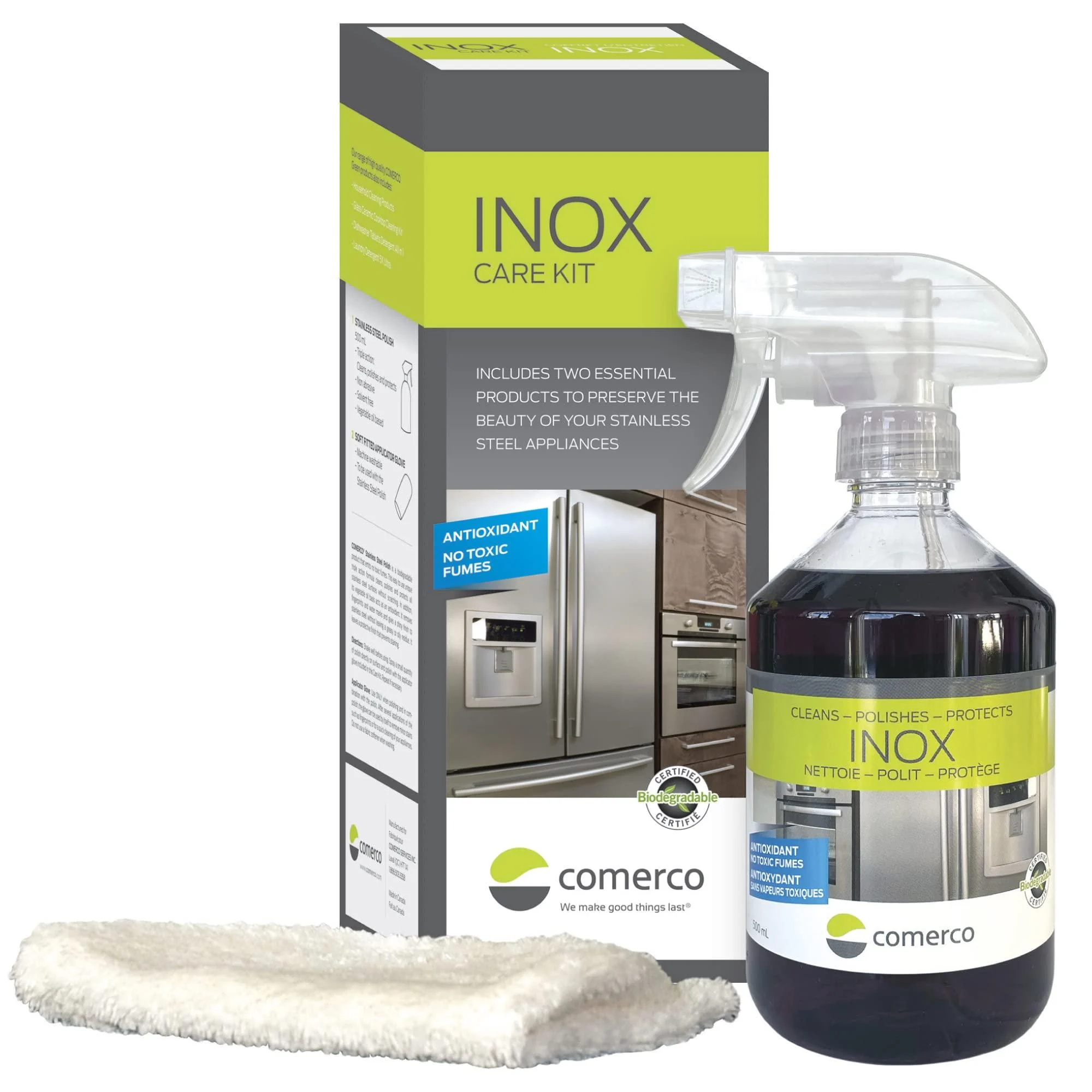Stainless Steel Care Kit INOX Biodegradable *Bonus Applicator Glove* - Comerco
